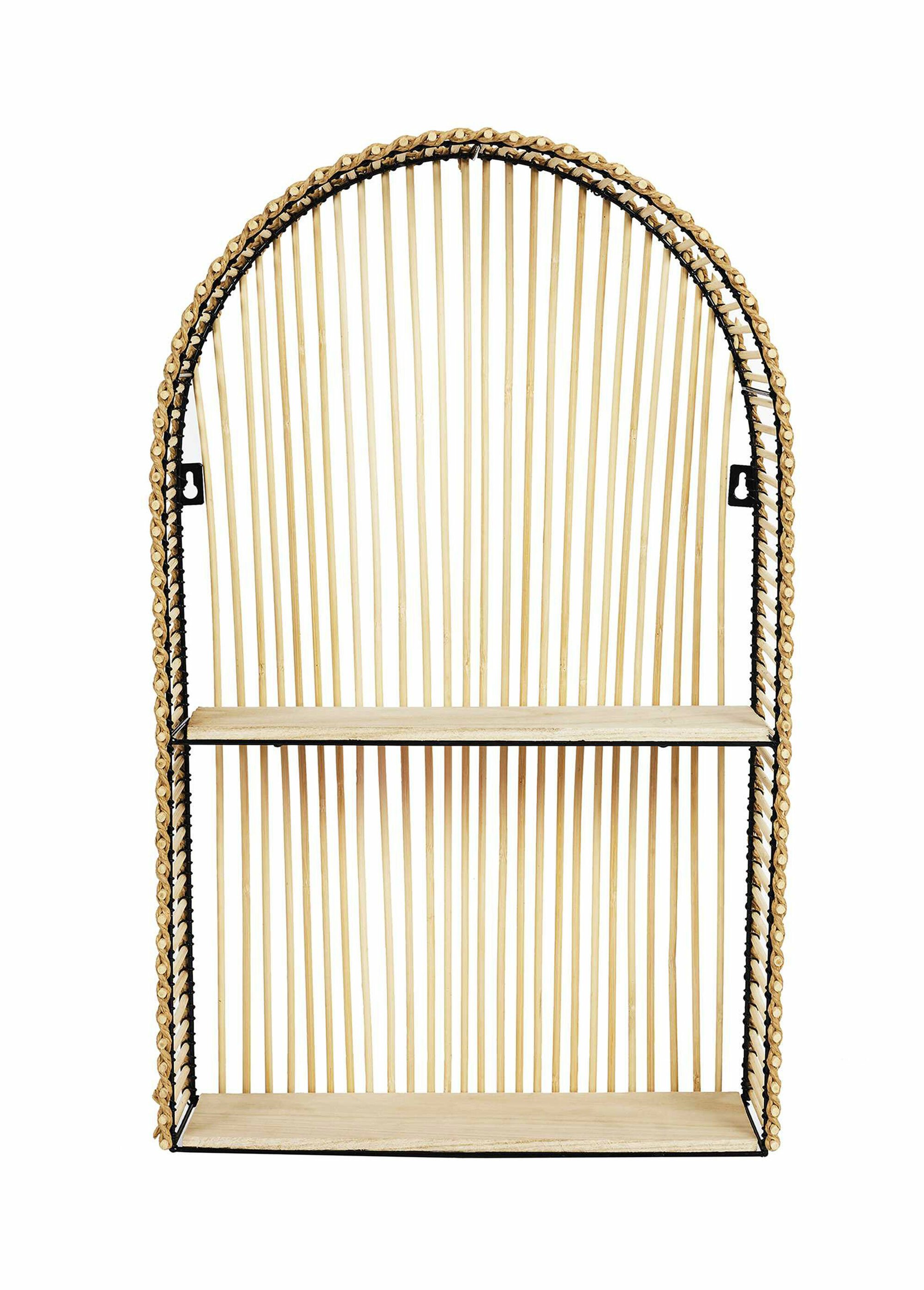 Etagère murale forme arche en rotin