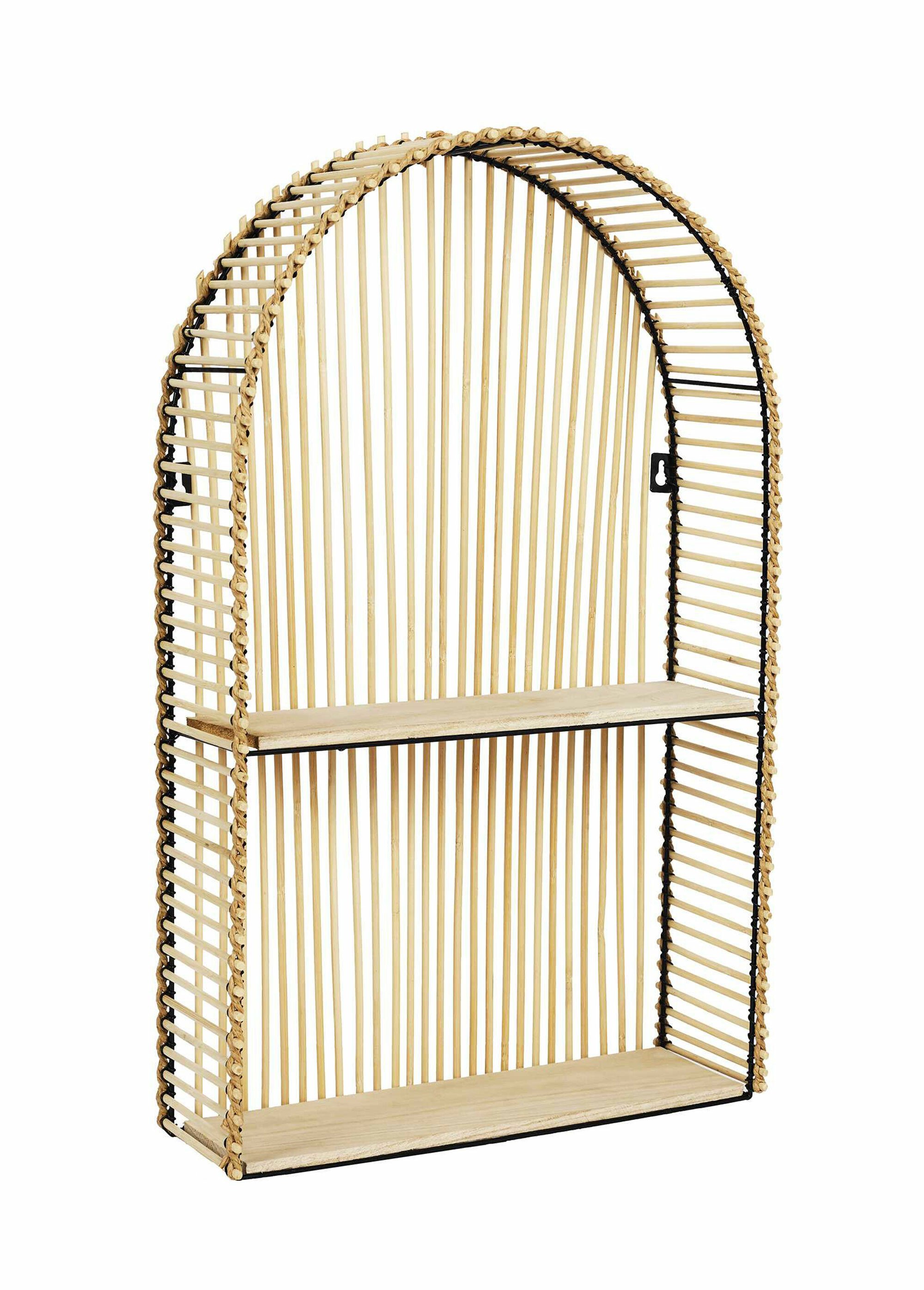 Etagère murale forme arche en rotin MARRON CMP-HD5188 FA1