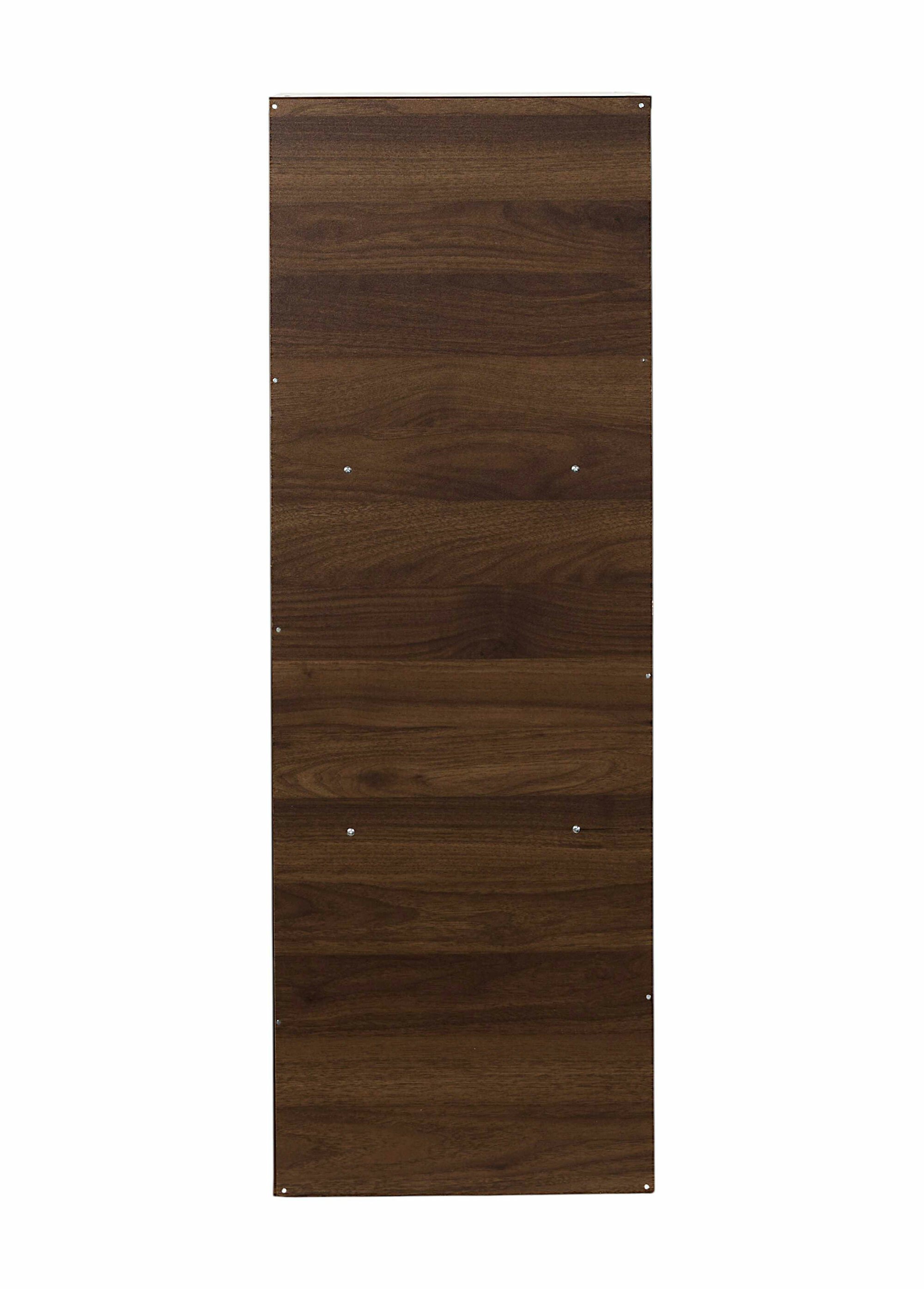 Meuble 3 cases en bois foncé rainuré