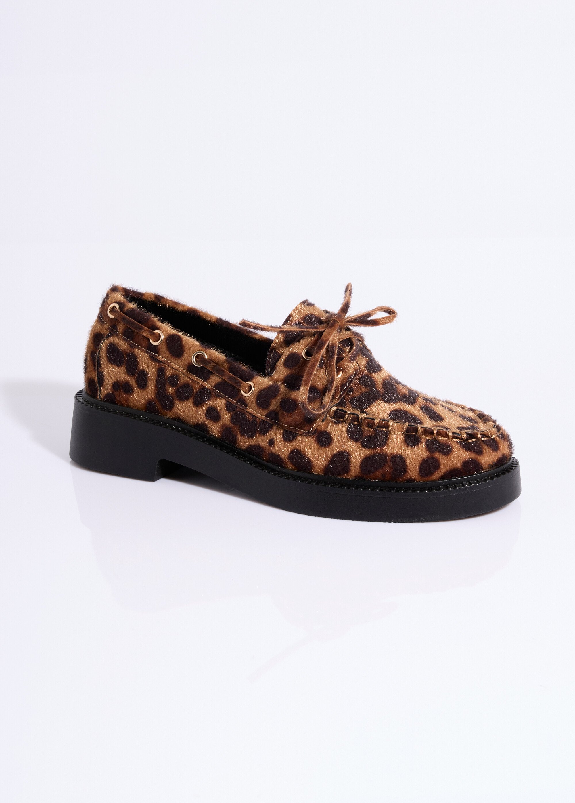 Mocassins en suédine avec oeillets métal Femme Noir COVQG8-062 FA1