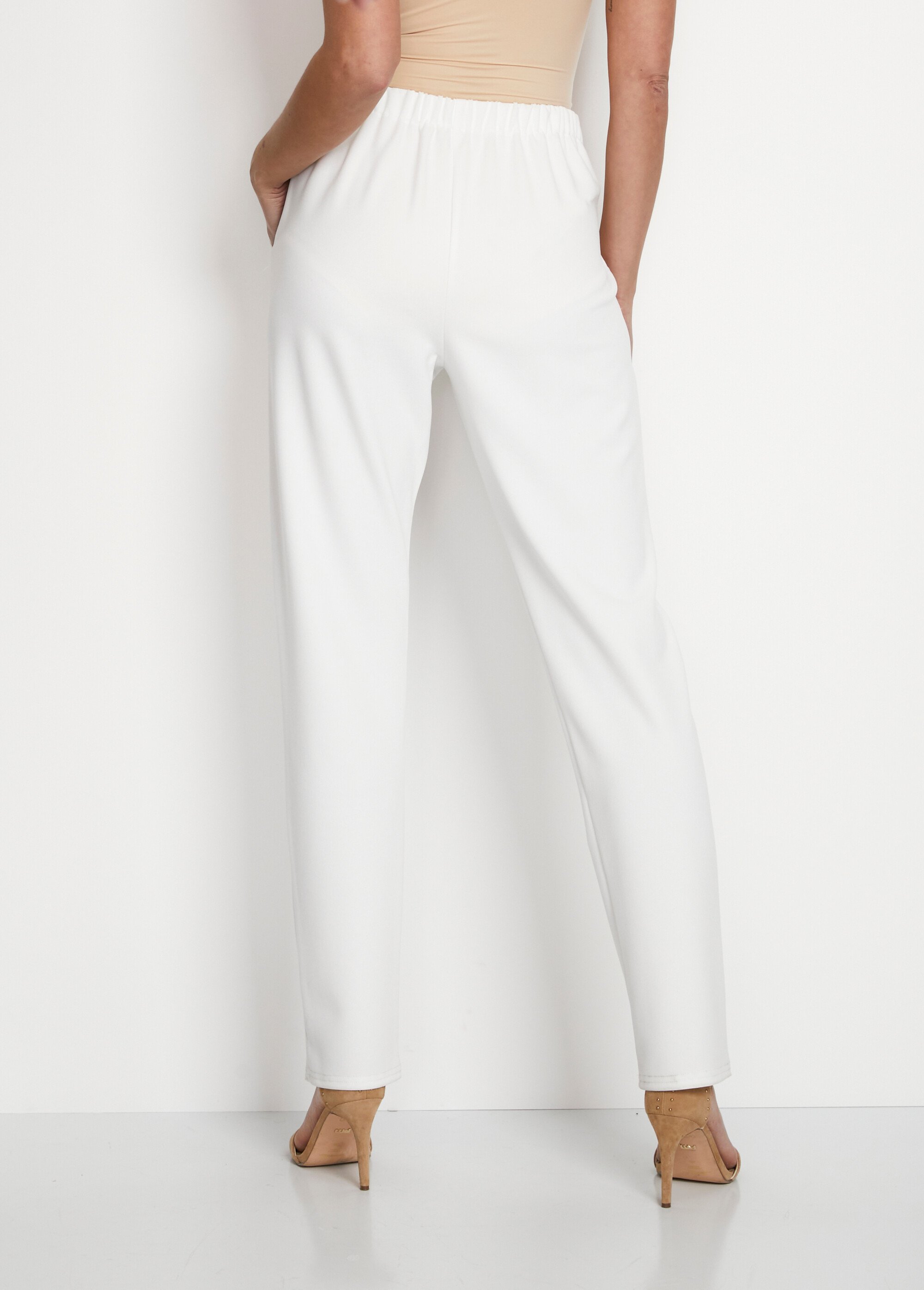 Pantalon droit taille semi-élastiquée
