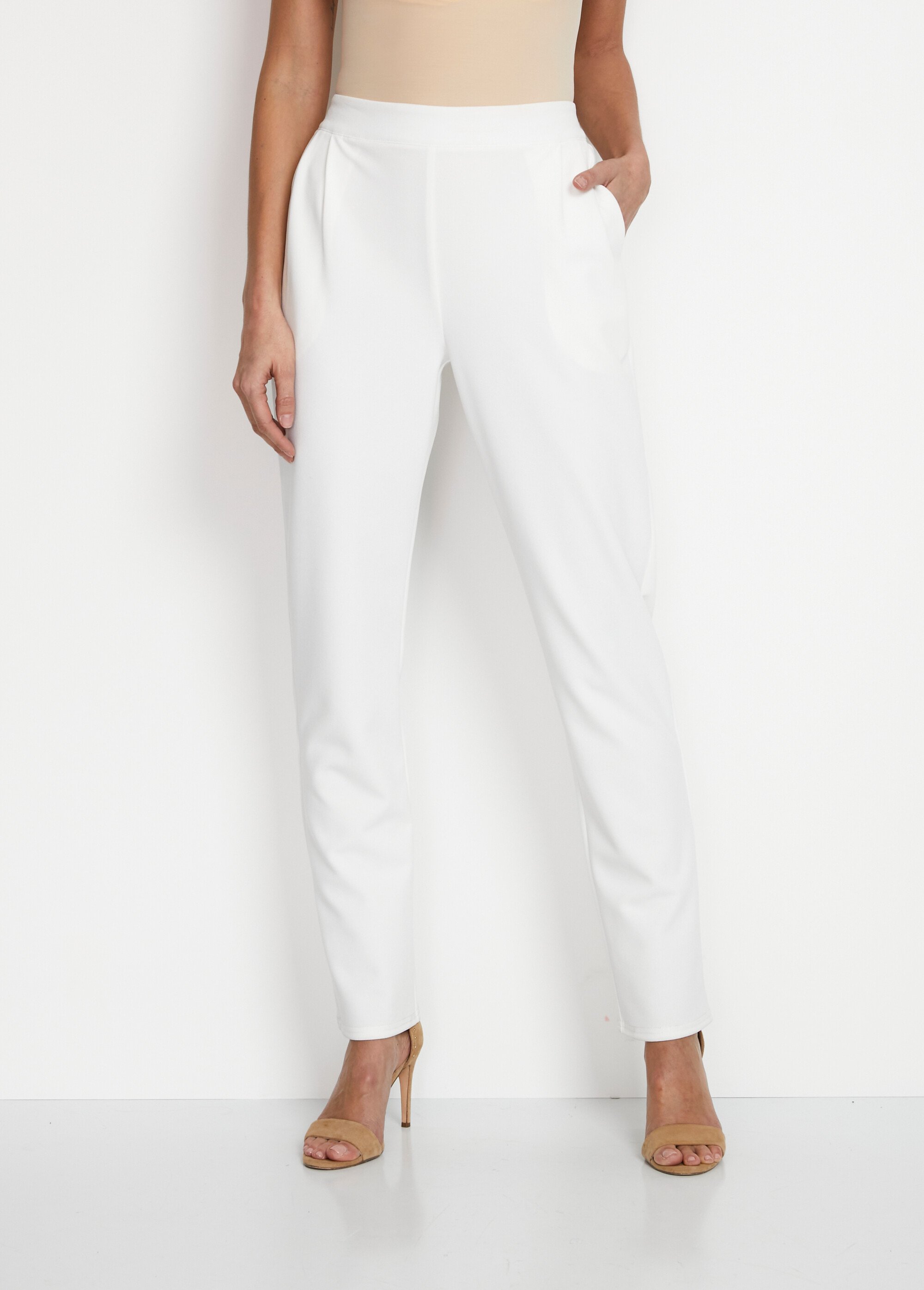 Pantalon droit taille semi-élastiquée