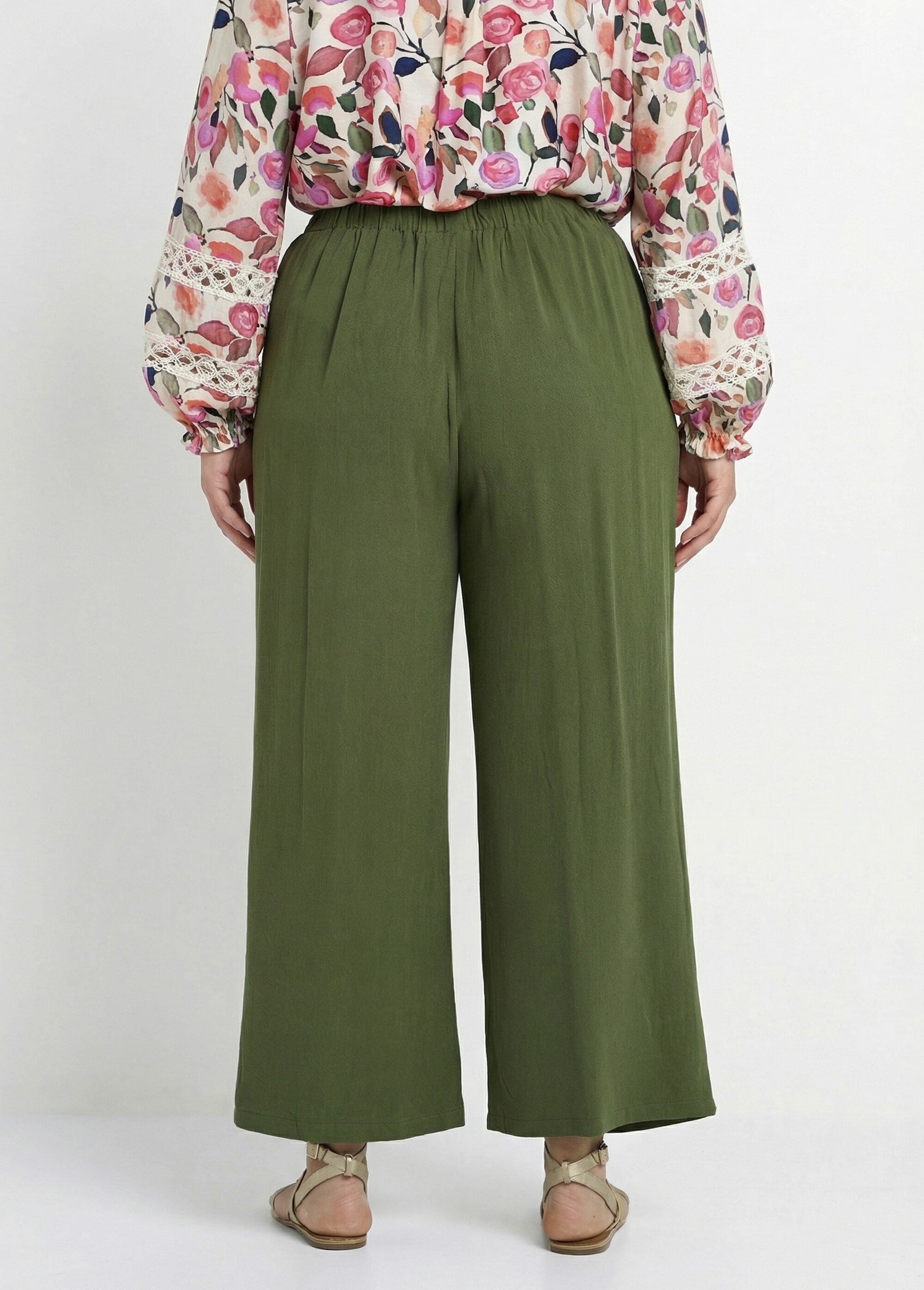 Pantalon fluide avec lin, effet naturel