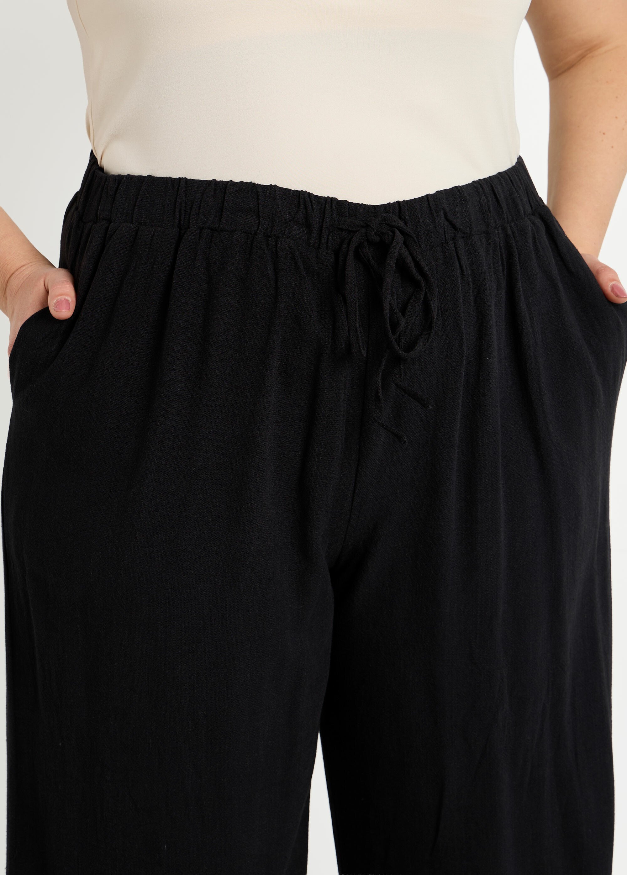 Pantalon fluide avec lin, effet naturel