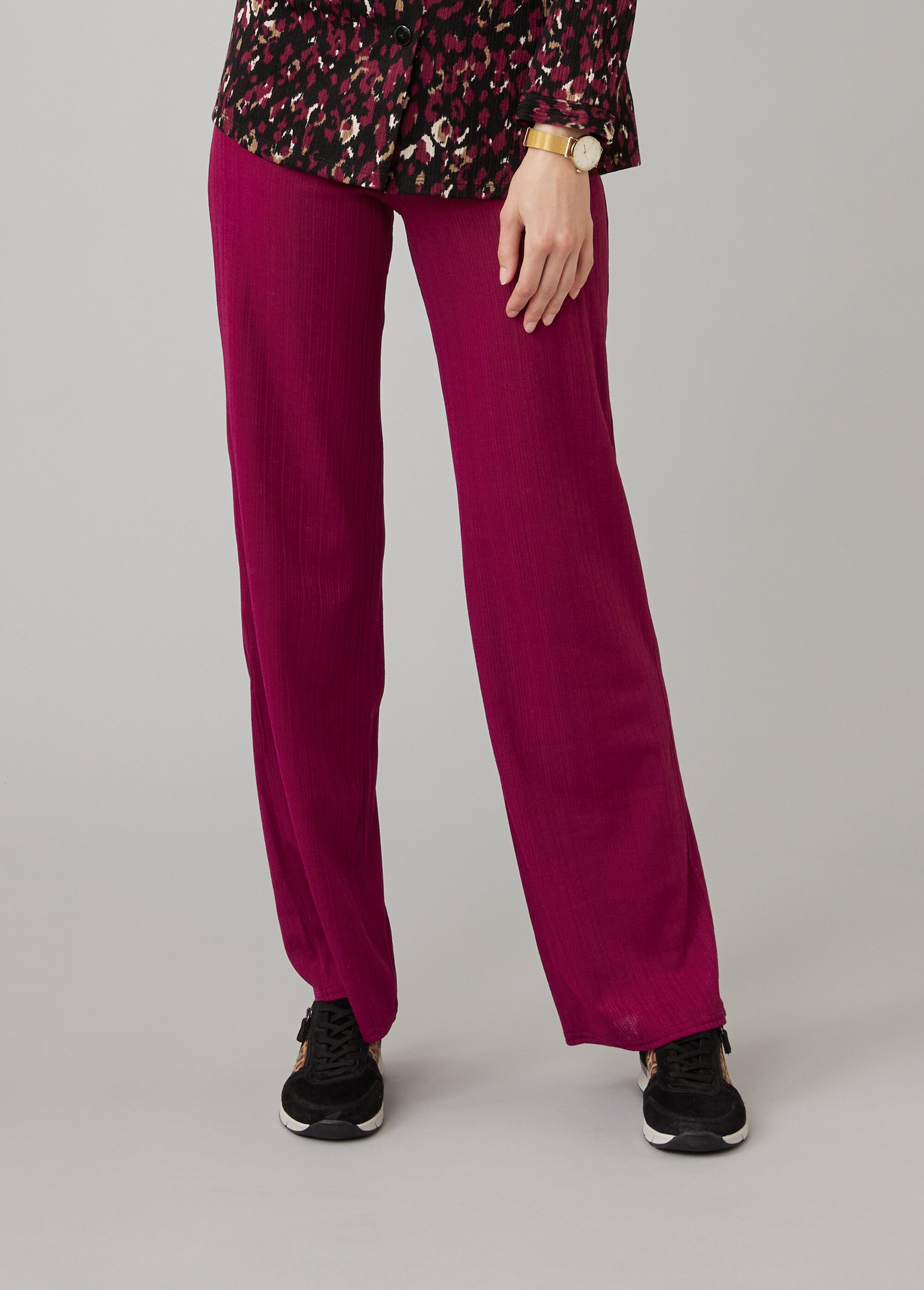 Pantalon fluide taille semi-élastiquée