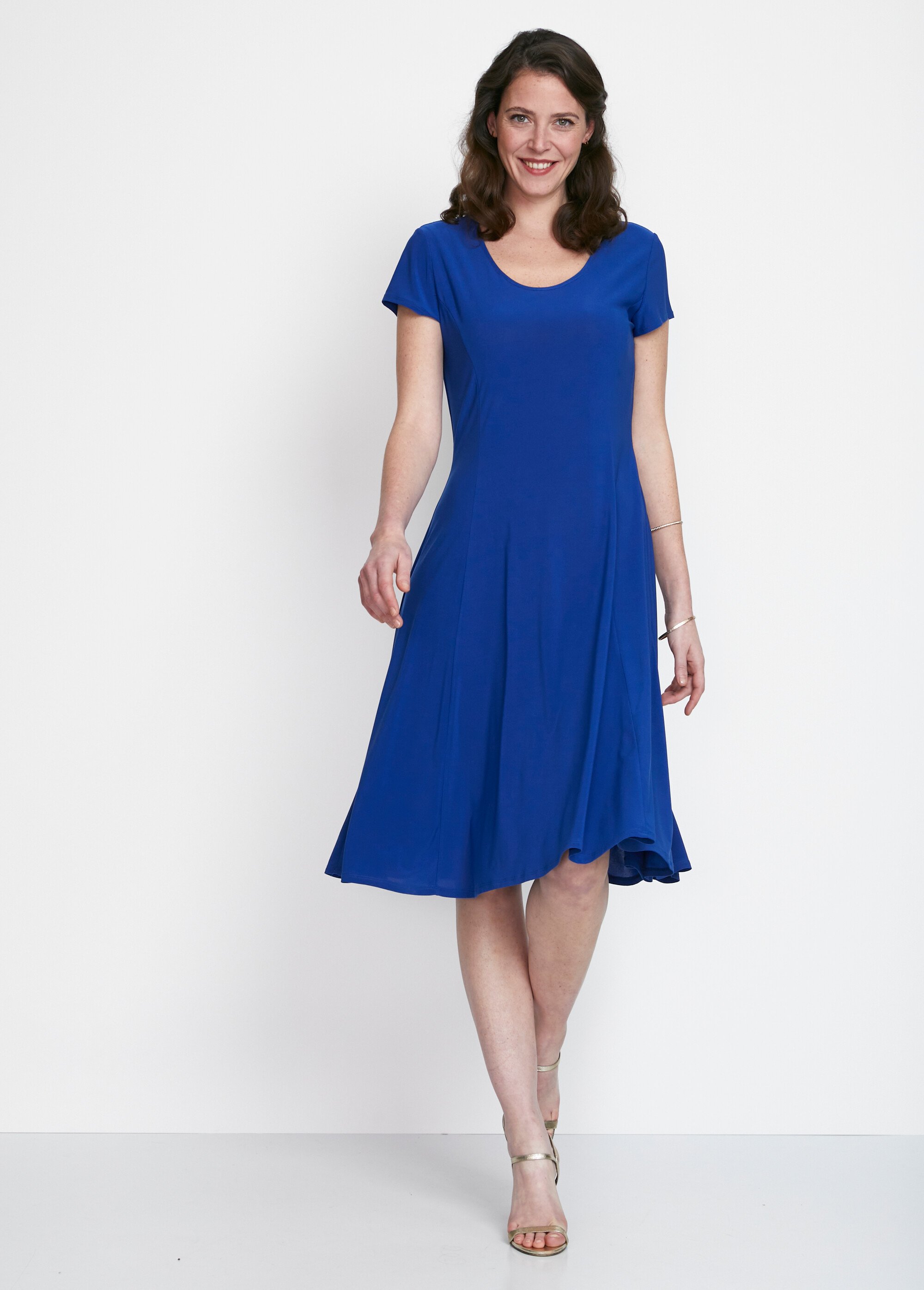 Robe courte galbée évasée Femme Bleu ETRIER FA2