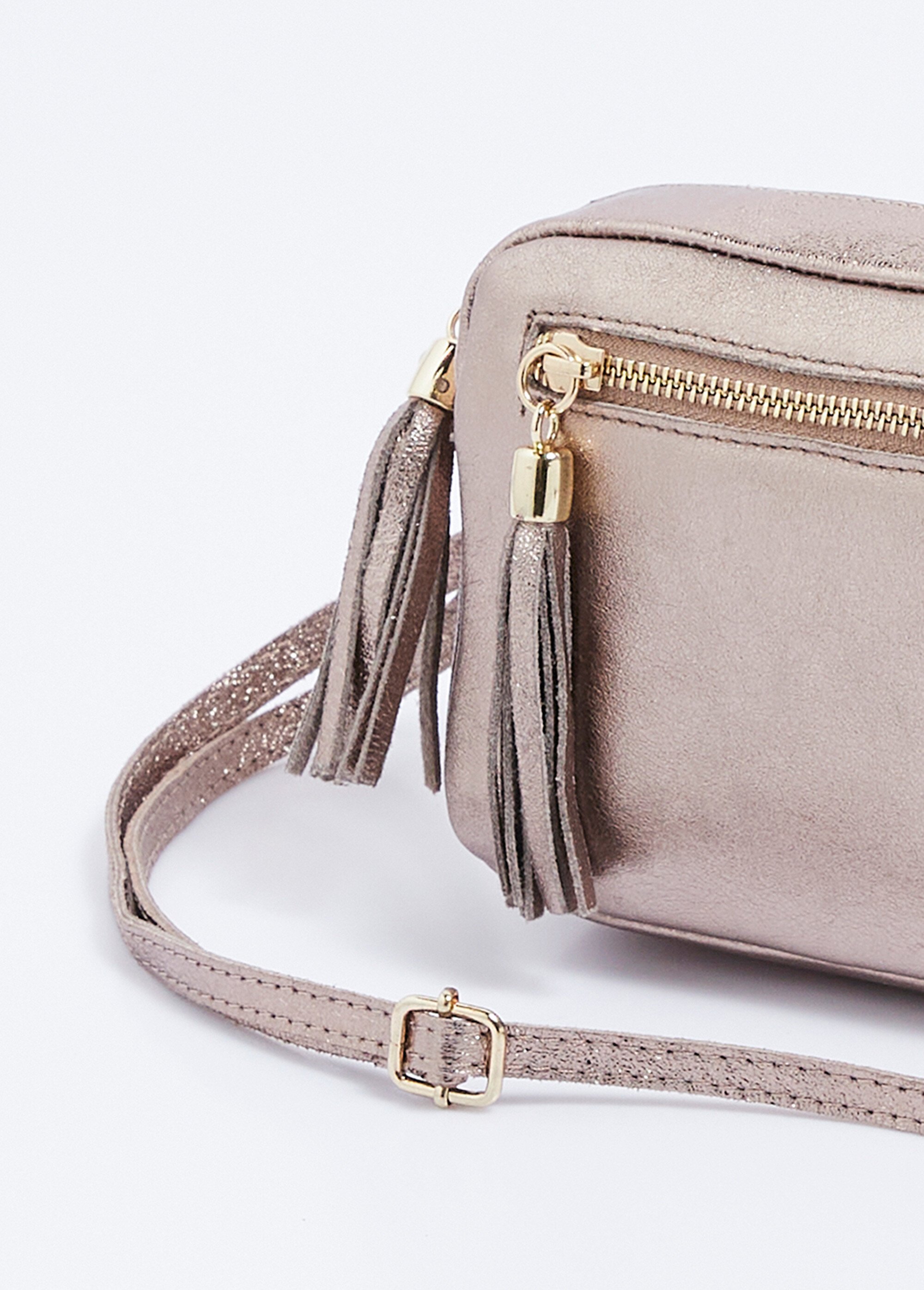 Sac bandoulière rectangulaire zippé cuir grainé Femme MORDORE ULORIA DE1