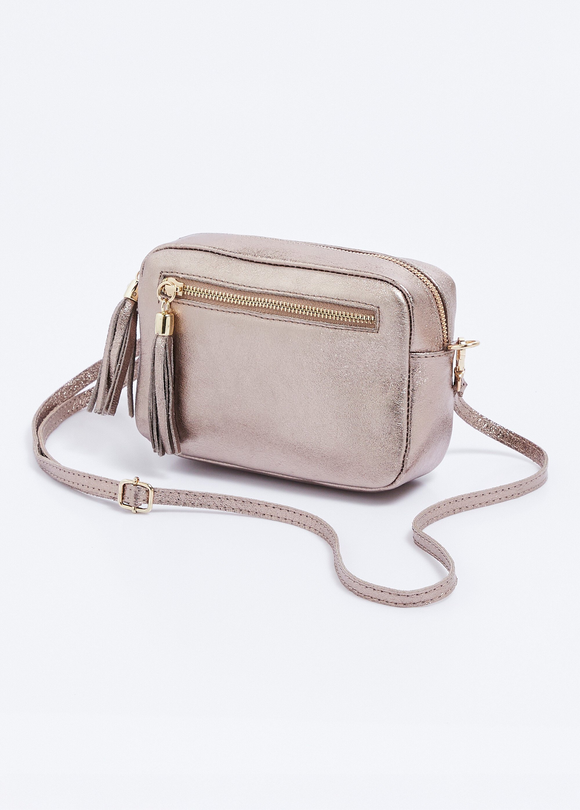 Sac bandoulière rectangulaire zippé cuir grainé Femme MORDORE ULORIA FA1