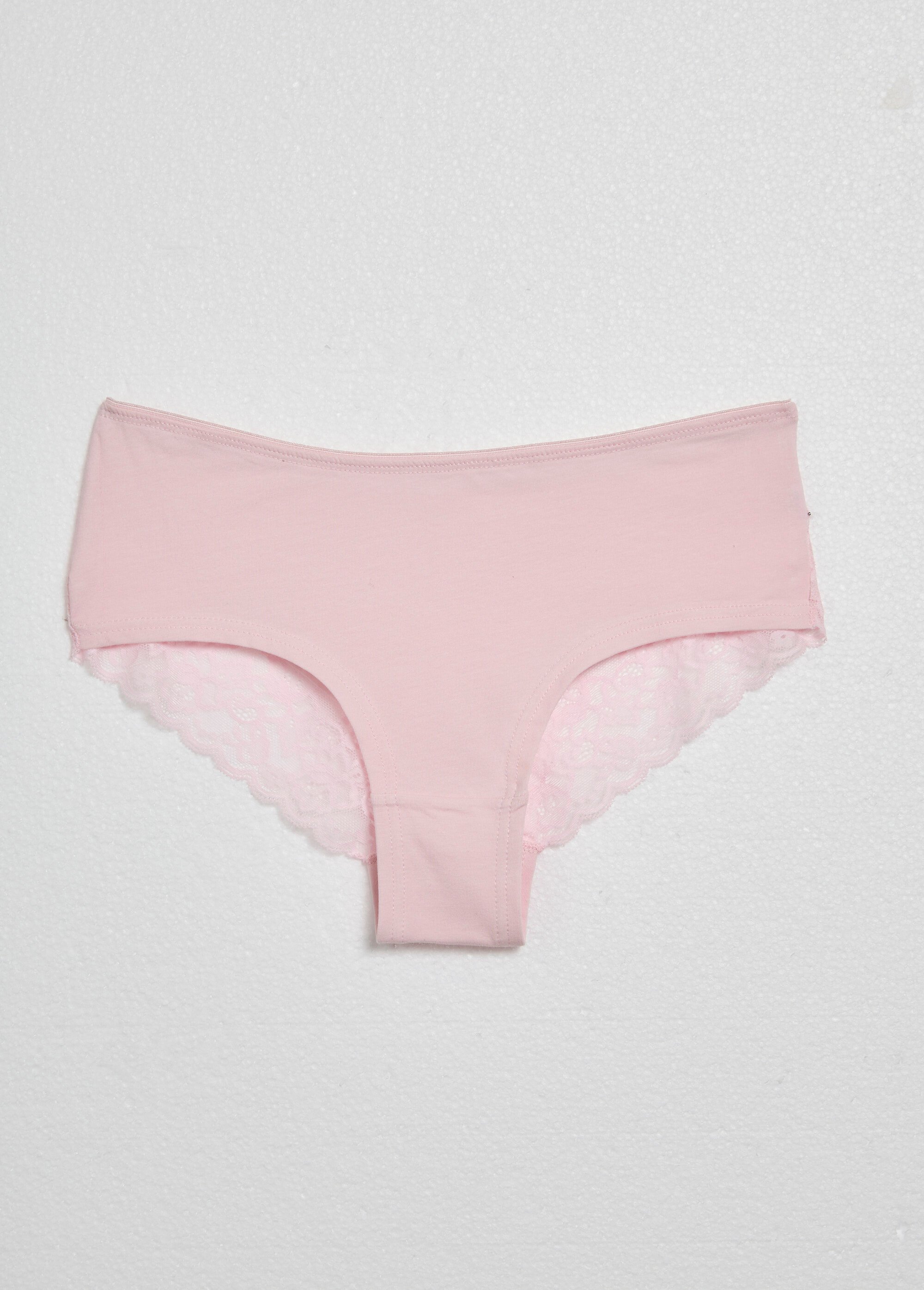Shorty en coton avec dos dentelle