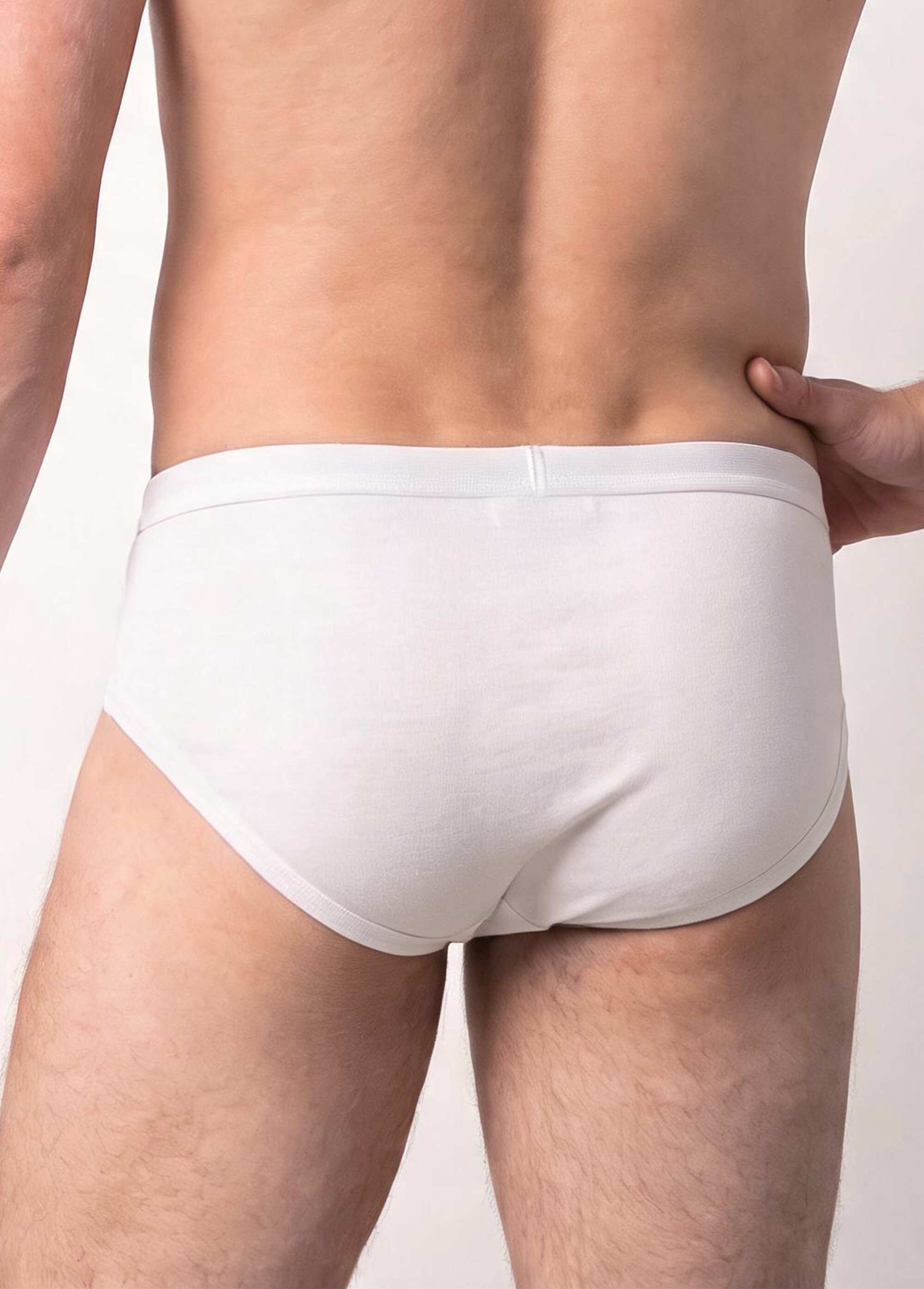 Slip ouvert taille haute, lot de 2 Homme Blanc ILIADE DO1
