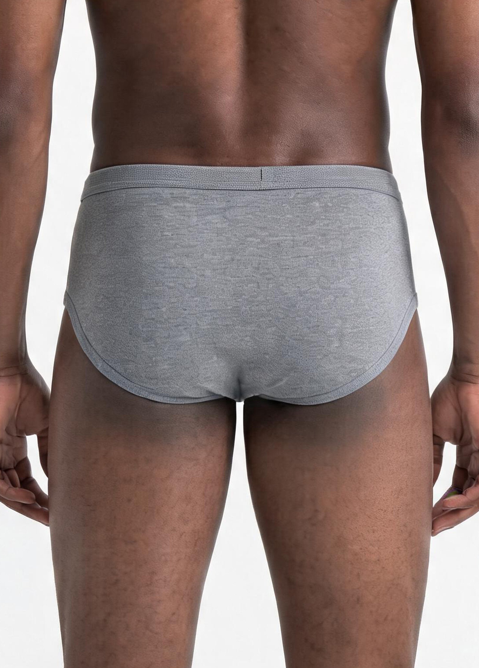 Slip ouvert taille haute, lot de 2 Homme Gris ILIADE DO1