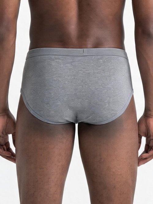 Slip ouvert taille haute, lot de 2 Homme Gris ILIADE DO1