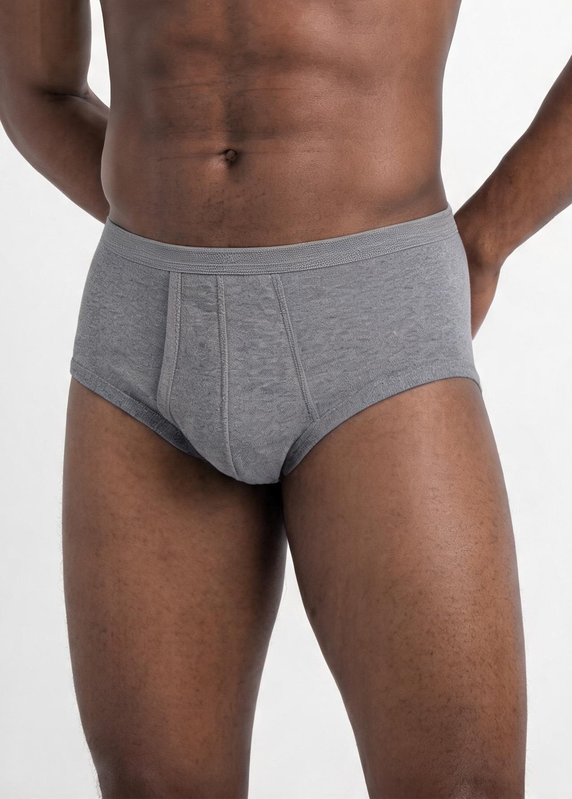 Slip ouvert taille haute, lot de 2 Homme Gris ILIADE FA1