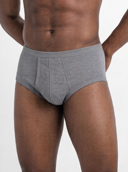 Slip ouvert taille haute, lot de 2 Homme Gris ILIADE FA1