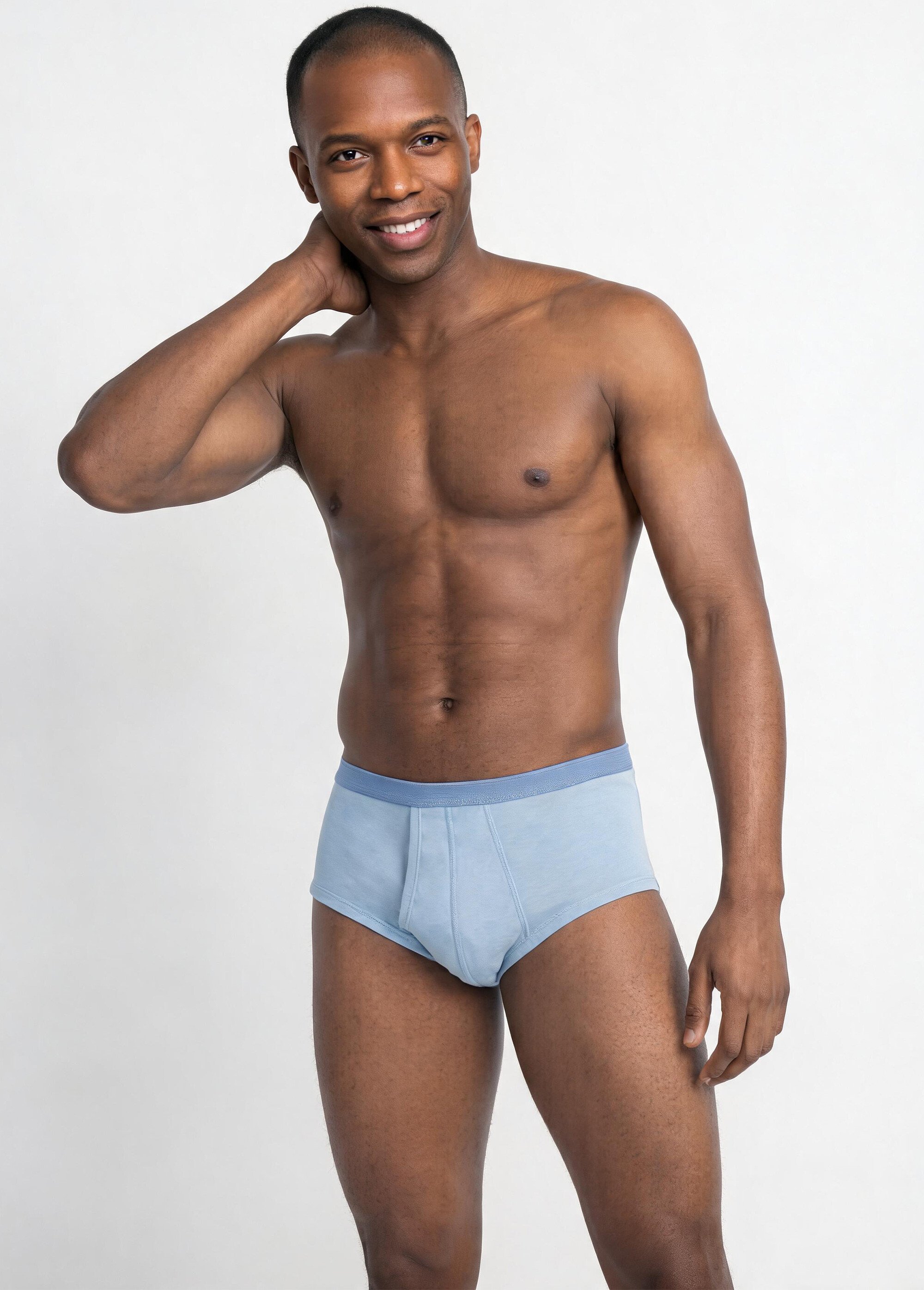 Slip ouvert taille haute, lot de 2 Homme Bleu ILIADE MV1