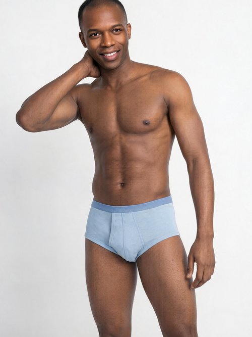 Slip ouvert taille haute, lot de 2 Homme Bleu ILIADE MV1