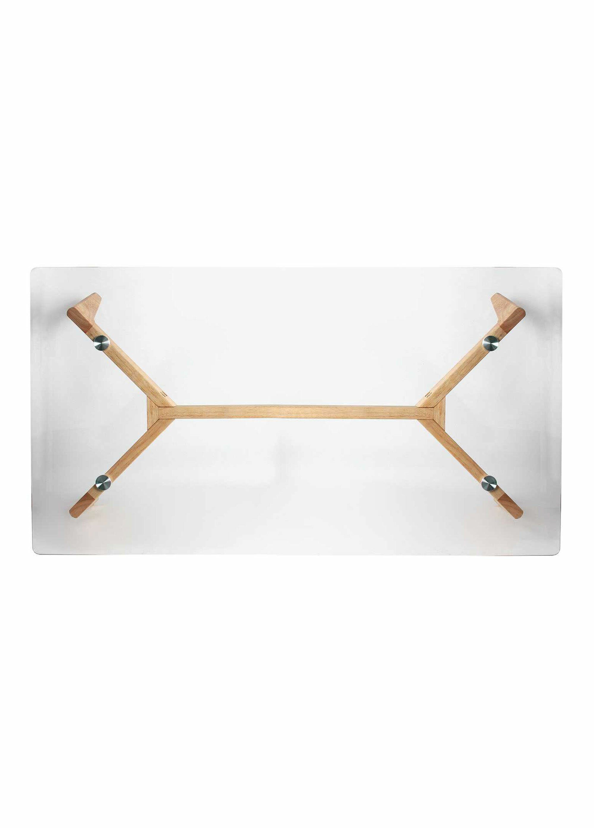 Table basse rectangle, plateau en verre TRANSPARENT ET MARRON CMP-HD3801 OV1