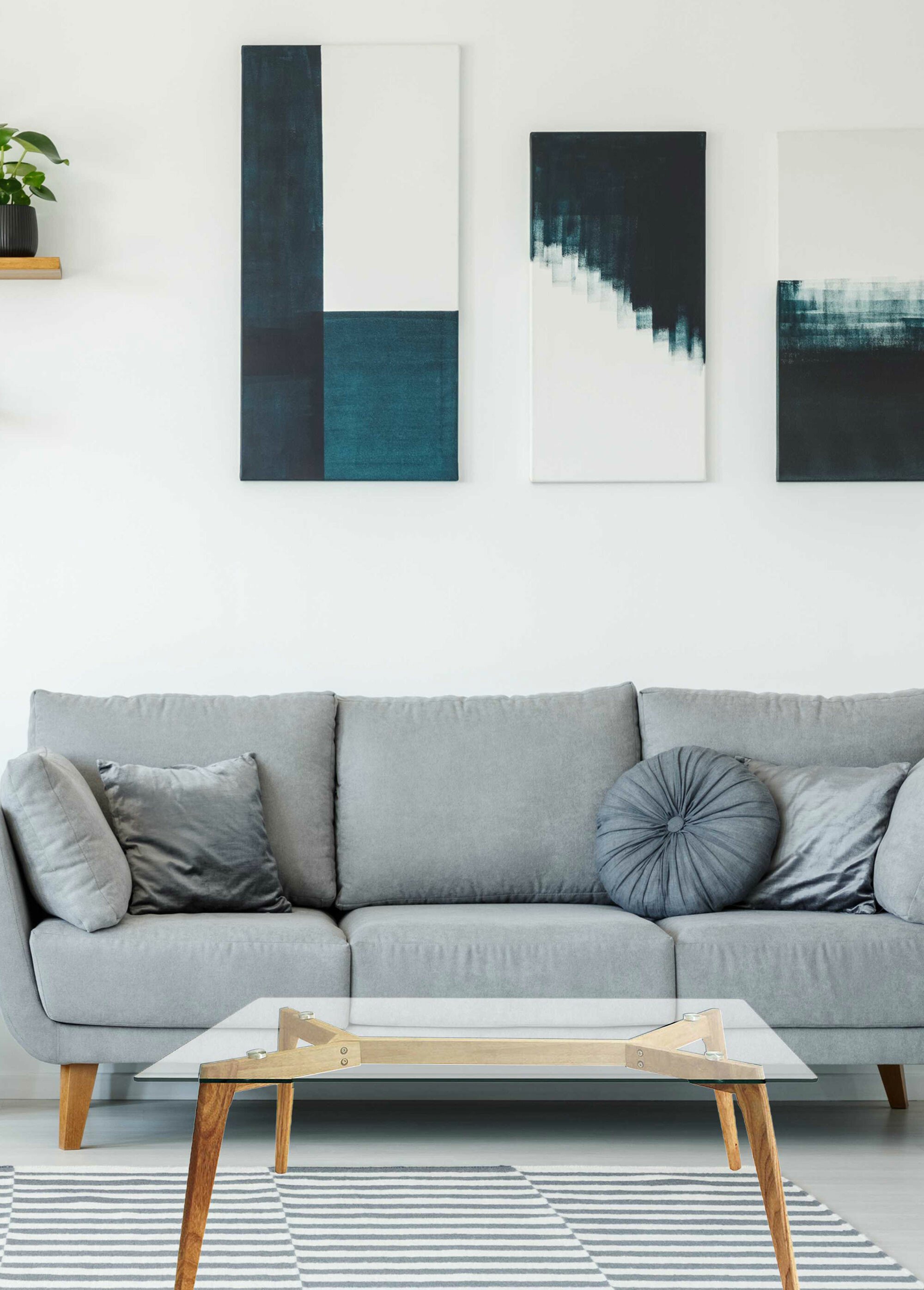 Table basse rectangle, plateau en verre TRANSPARENT ET MARRON CMP-HD3801 SI2