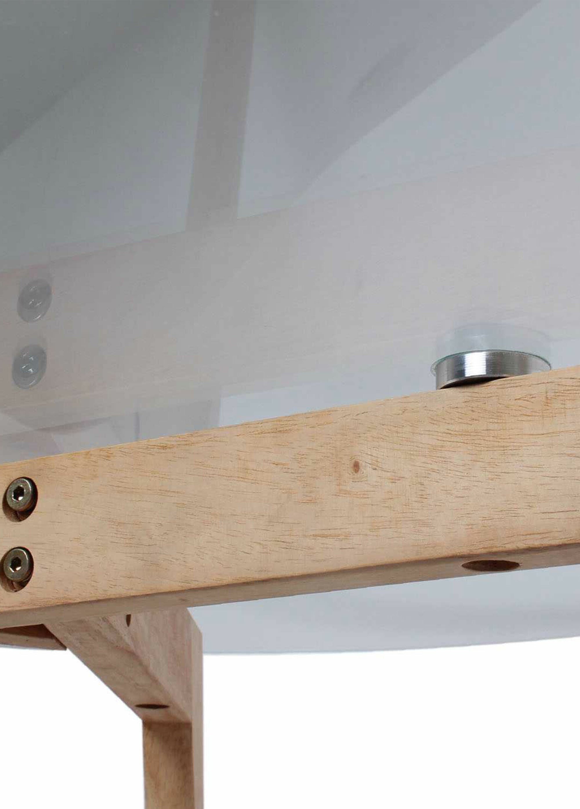 Table basse ronde avec plateau en verre TRANSPARENT ET MARRON CMP-HD3800 DE1