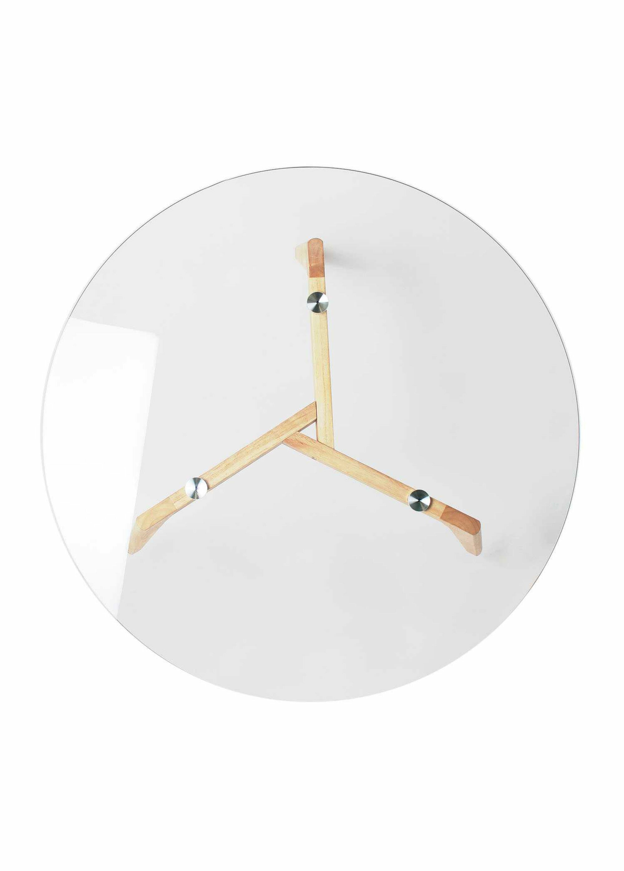 Table basse ronde avec plateau en verre TRANSPARENT ET MARRON CMP-HD3800 OV1