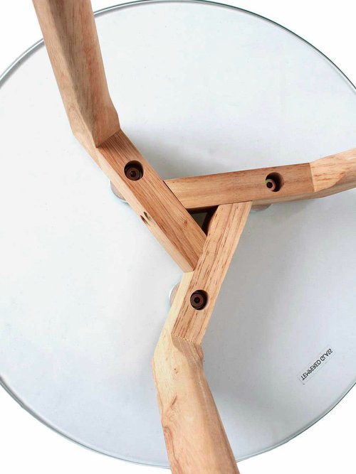 Tables plateau verre rond et pied compas TRANSPARENT CMP-HD3207 DE1