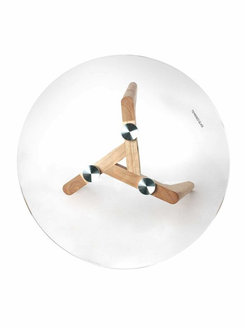 Tables plateau verre rond et pied compas TRANSPARENT CMP-HD3207 OV1