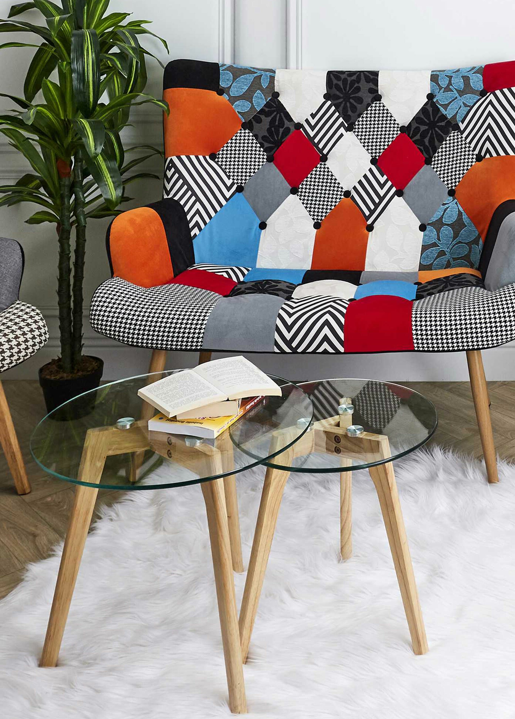 Tables plateau verre rond et pied compas TRANSPARENT CMP-HD3207 SI2