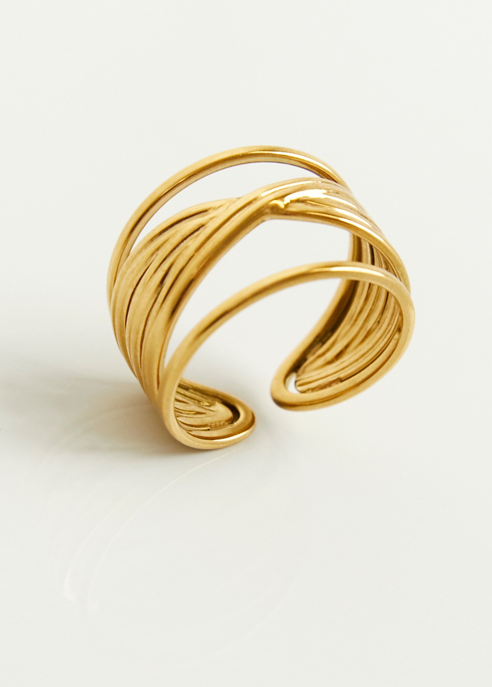 Bague multiliens en acier inoxydable Doré AE-BAANMULSI DE2