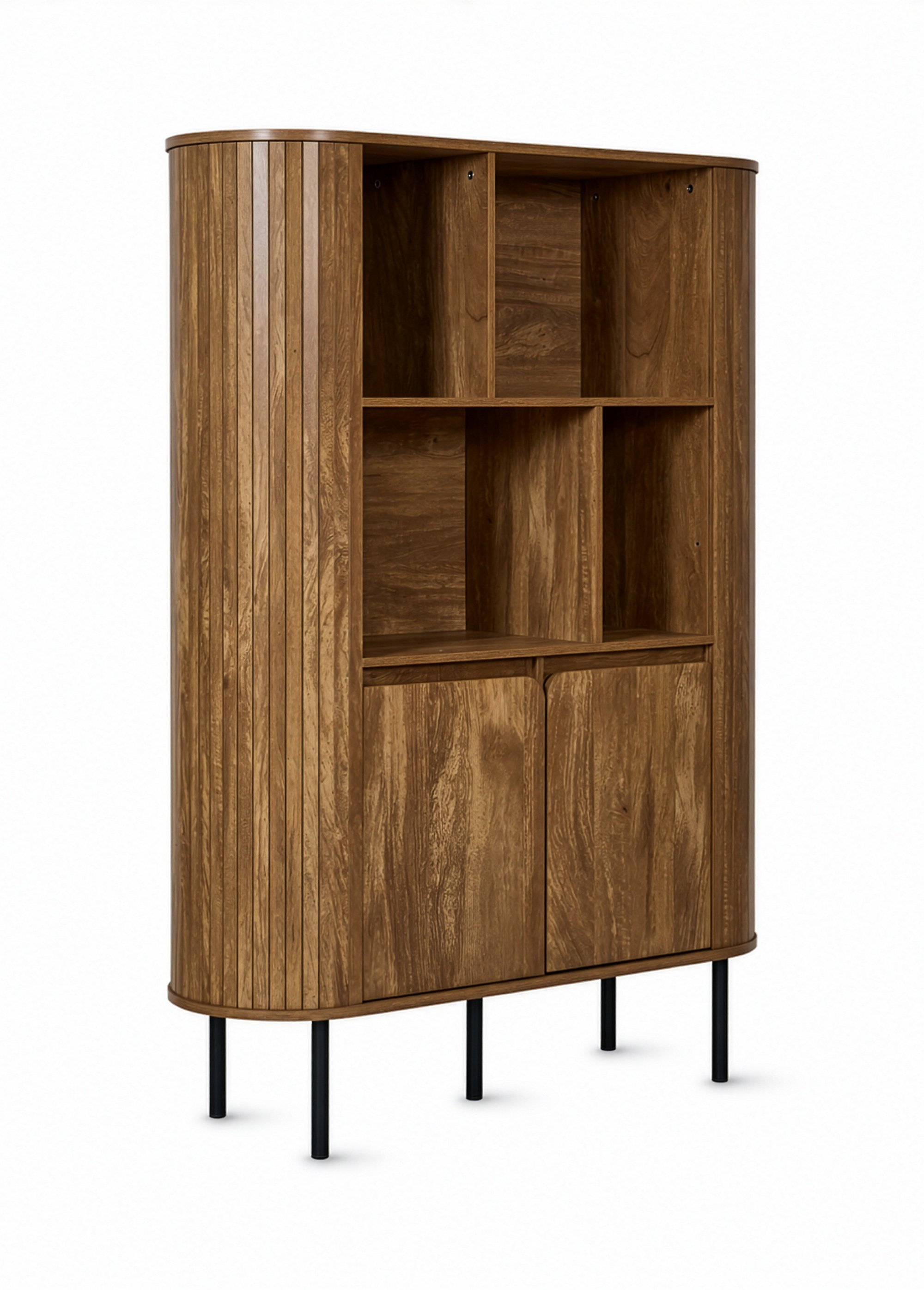 Bibliothèque 4 niches / 2 portes HERITAGE MARRON CMP-HD7913 FA1