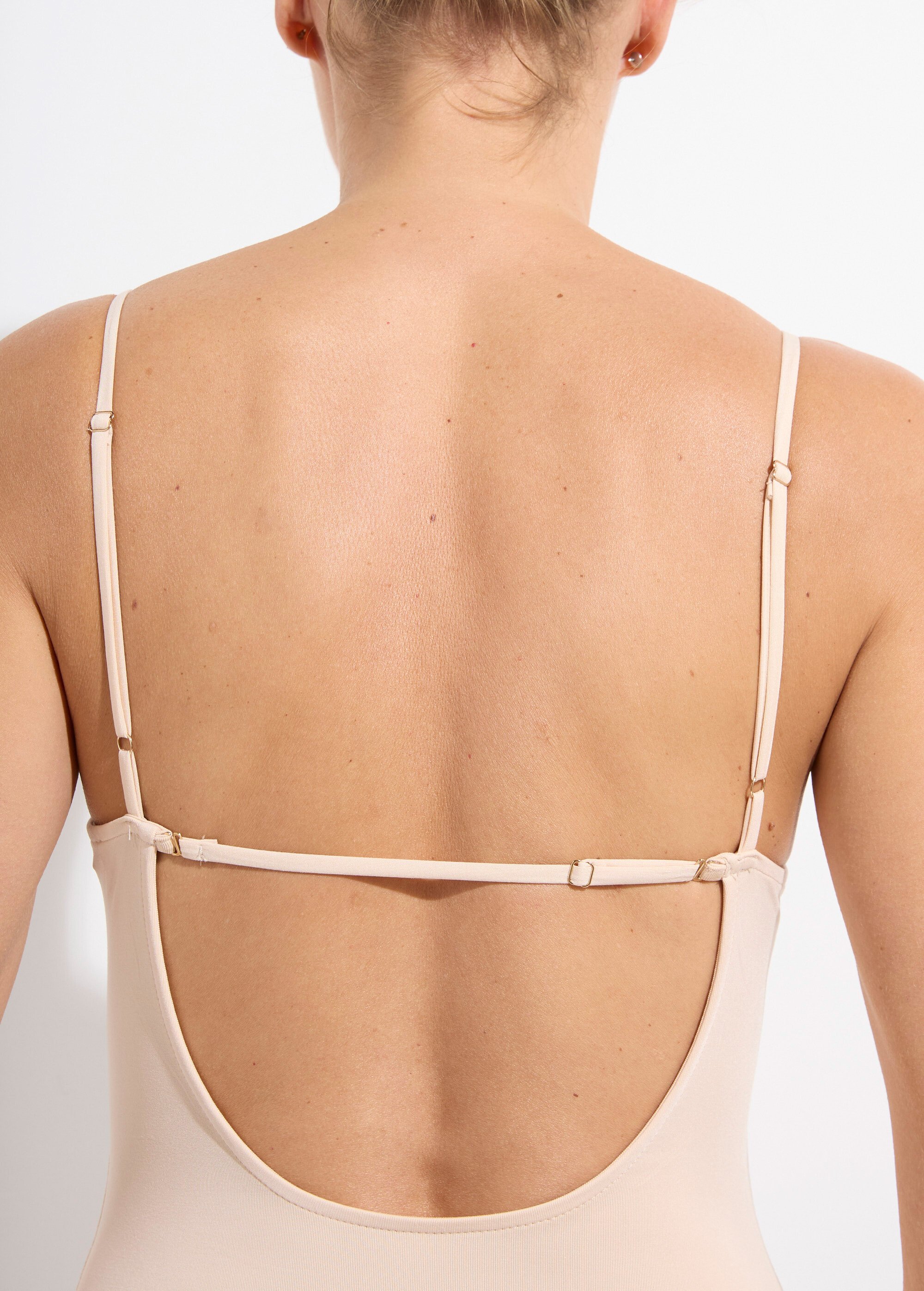 Body invisible microfibre à bretelles Femme Beige GIO25998 DE2