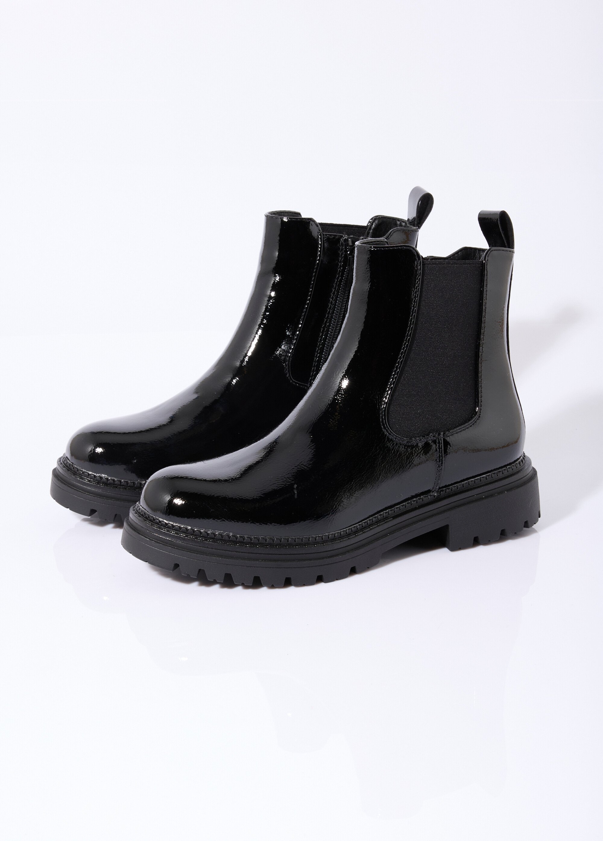 Boots Chelsea vernies semelle crantée