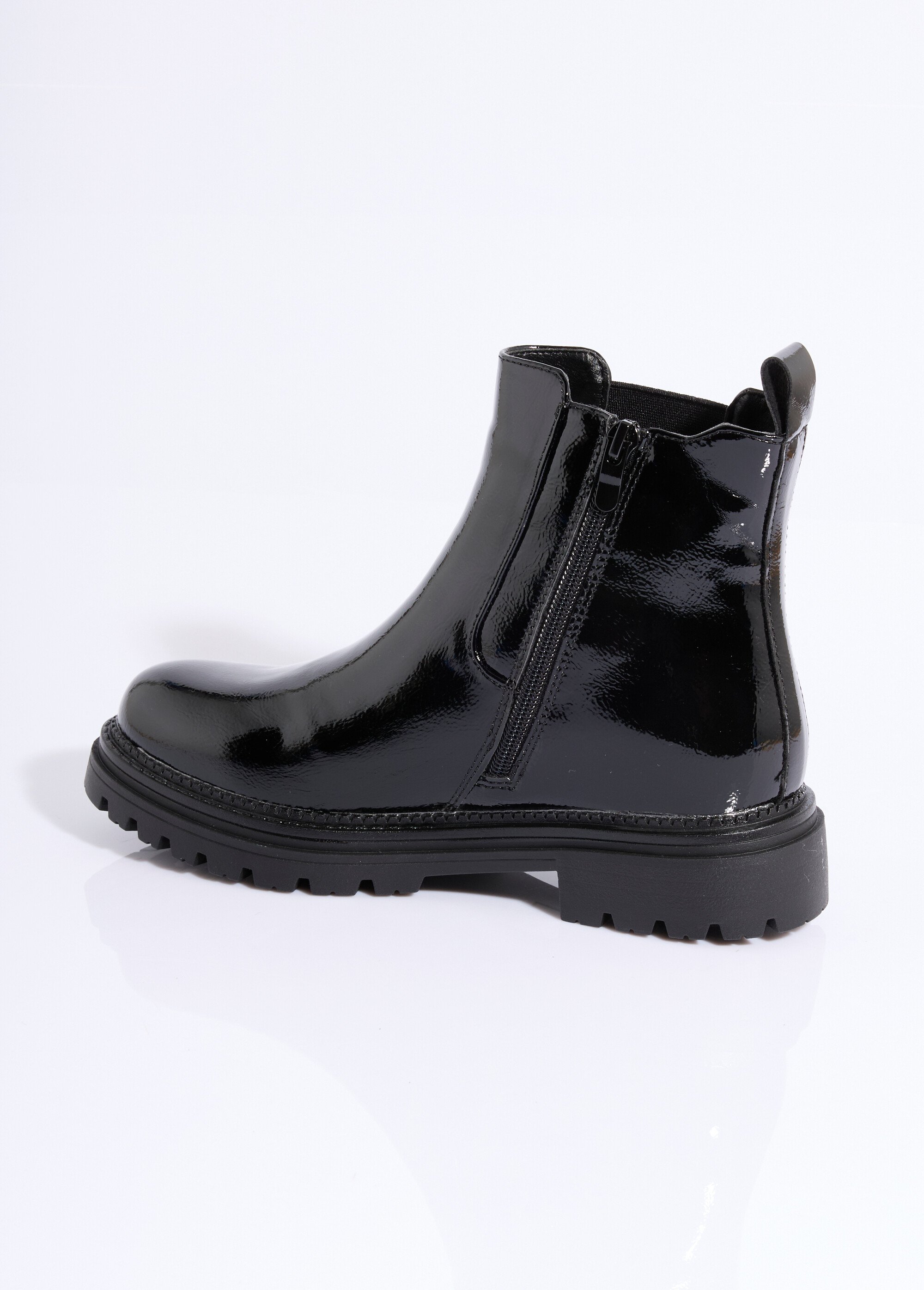 Boots Chelsea vernies semelle crantée