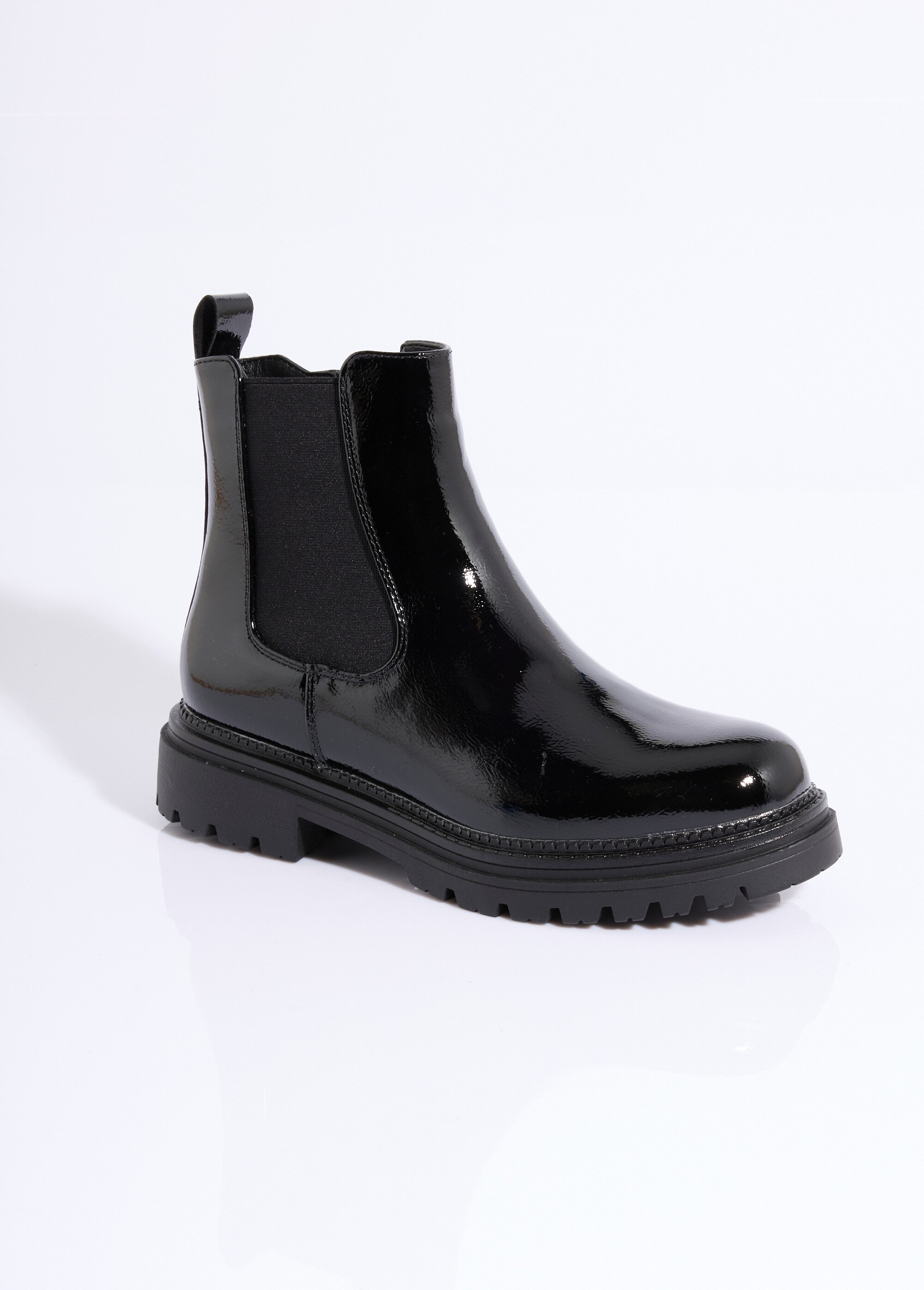 Boots Chelsea vernies semelle crantée