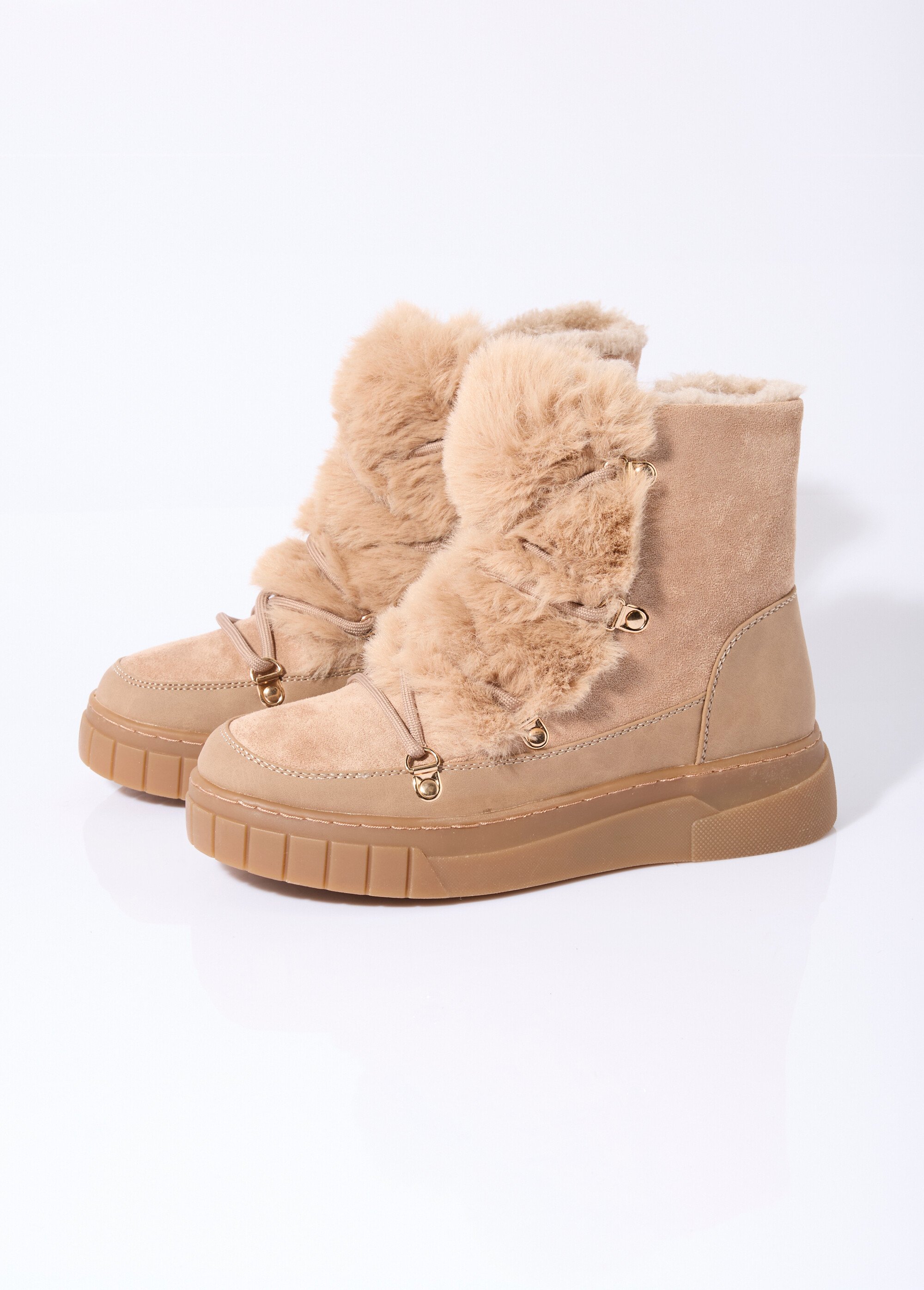 Bottines suédine et fausse fourrure
