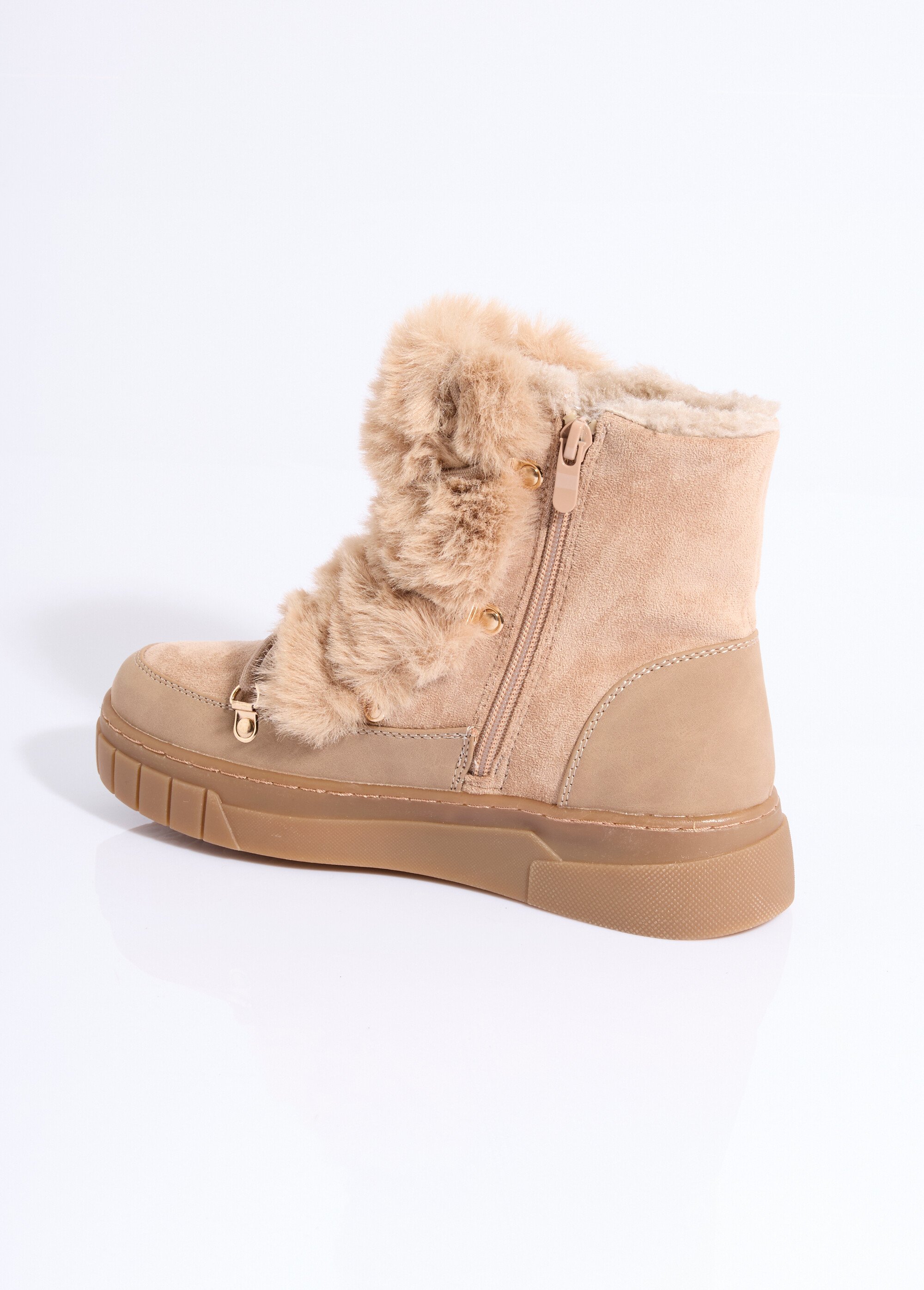 Bottines suédine et fausse fourrure