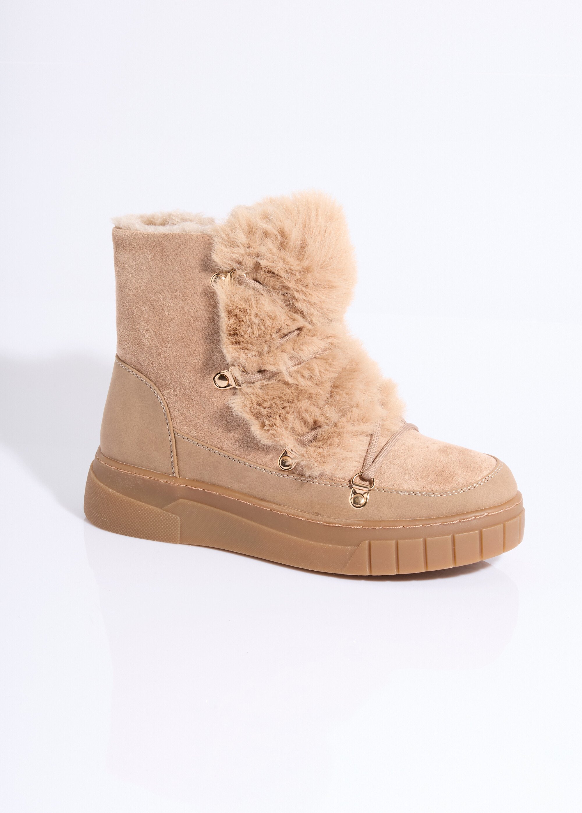 Bottines suédine et fausse fourrure