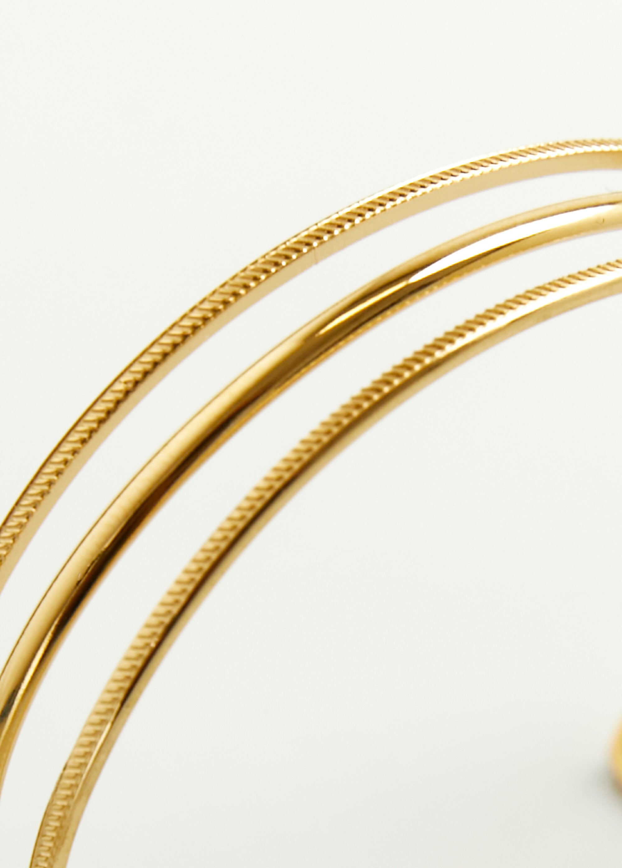 Bracelet jonc 3 liens en acier Doré AE-BRAJONMUL DE2