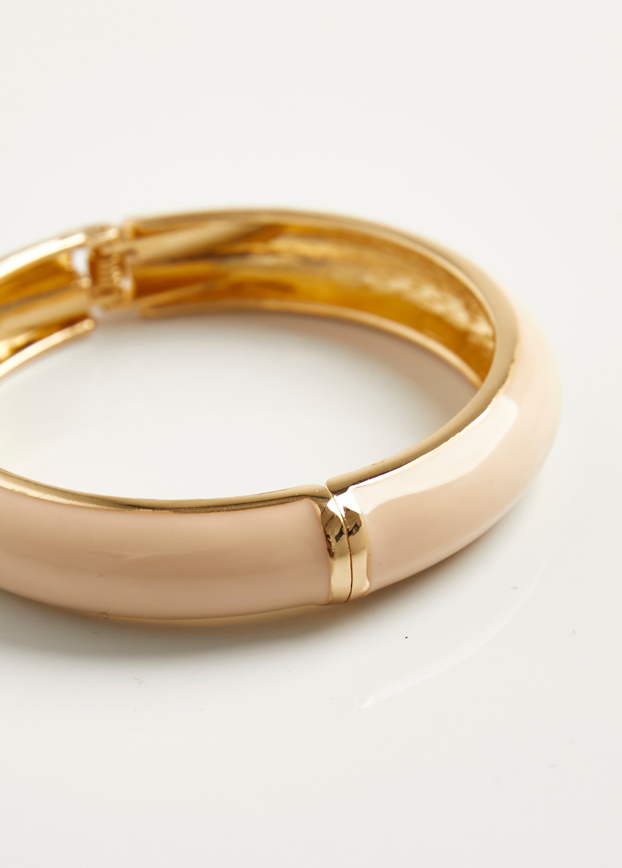 Bracelet jonc large émail et acier Doré AE-BRAJONEM DE2