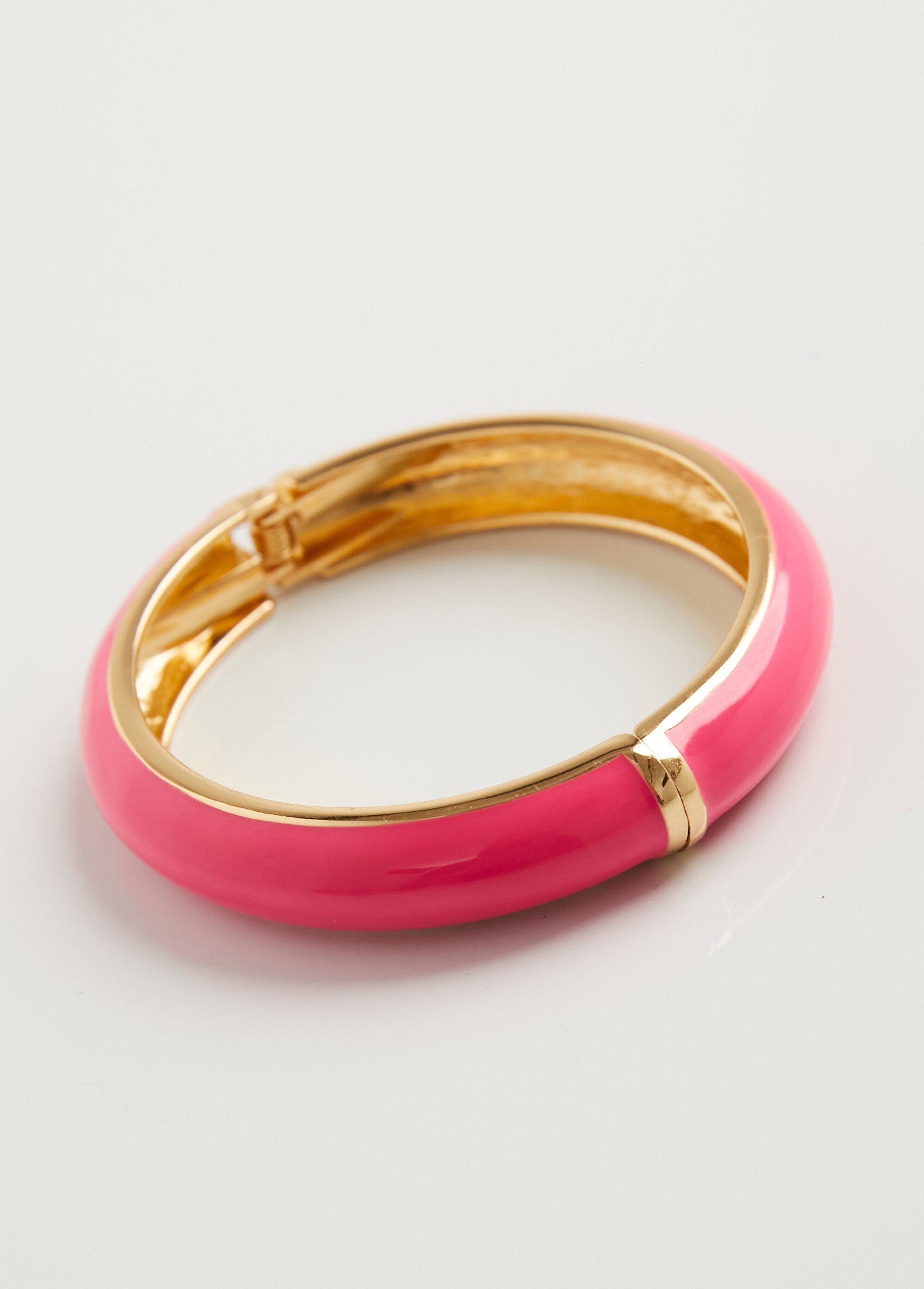 Bracelet jonc large émail et acier