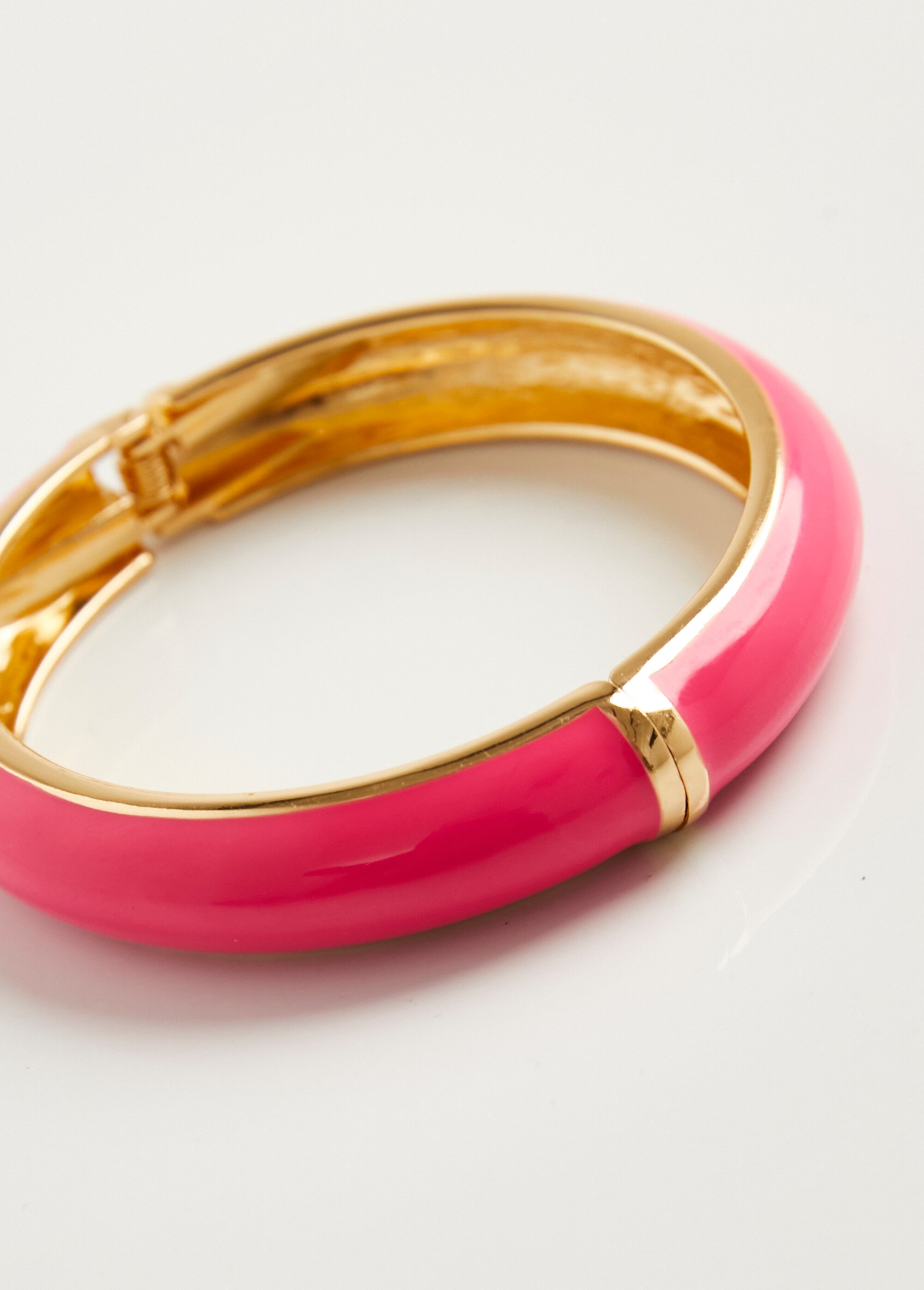 Bracelet jonc large émail et acier Doré AE-BRAJONEM DE2