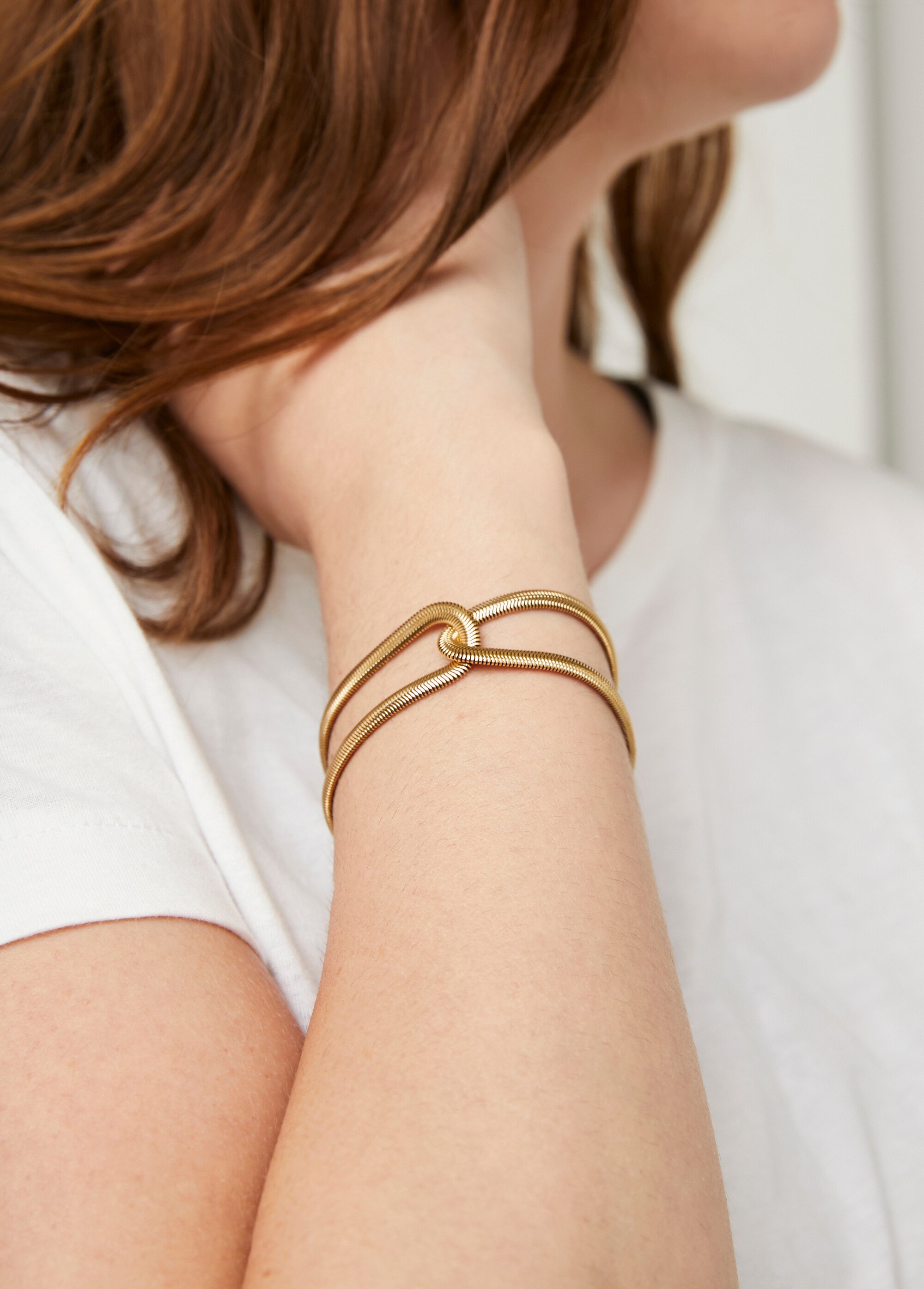 Bracelet femme maille serpent plaqué or – Bijou élégant et waterproof