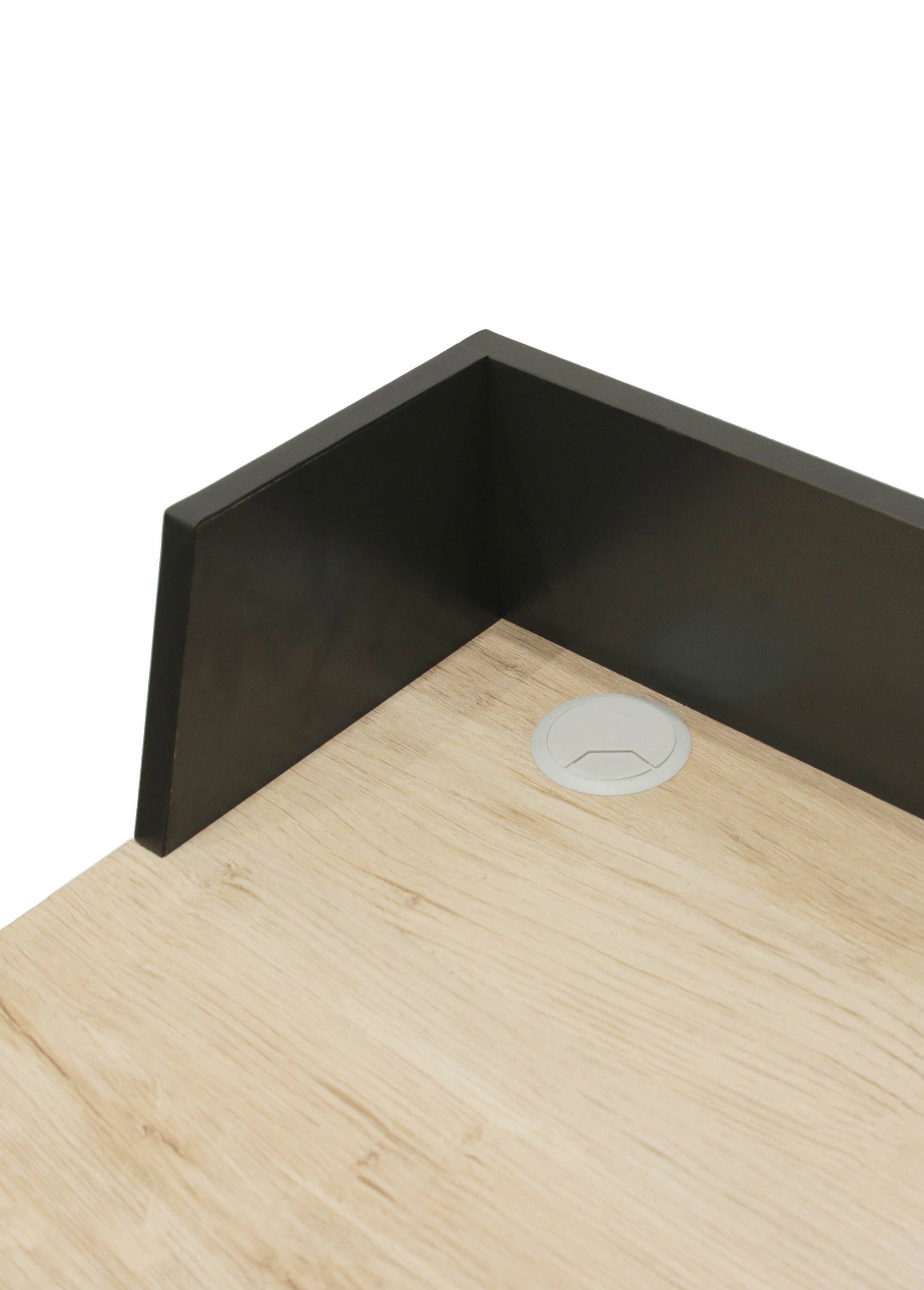 Bureau épuré, en métal et bois 2 tons 2N NOIR CMP-HD6425 DE2