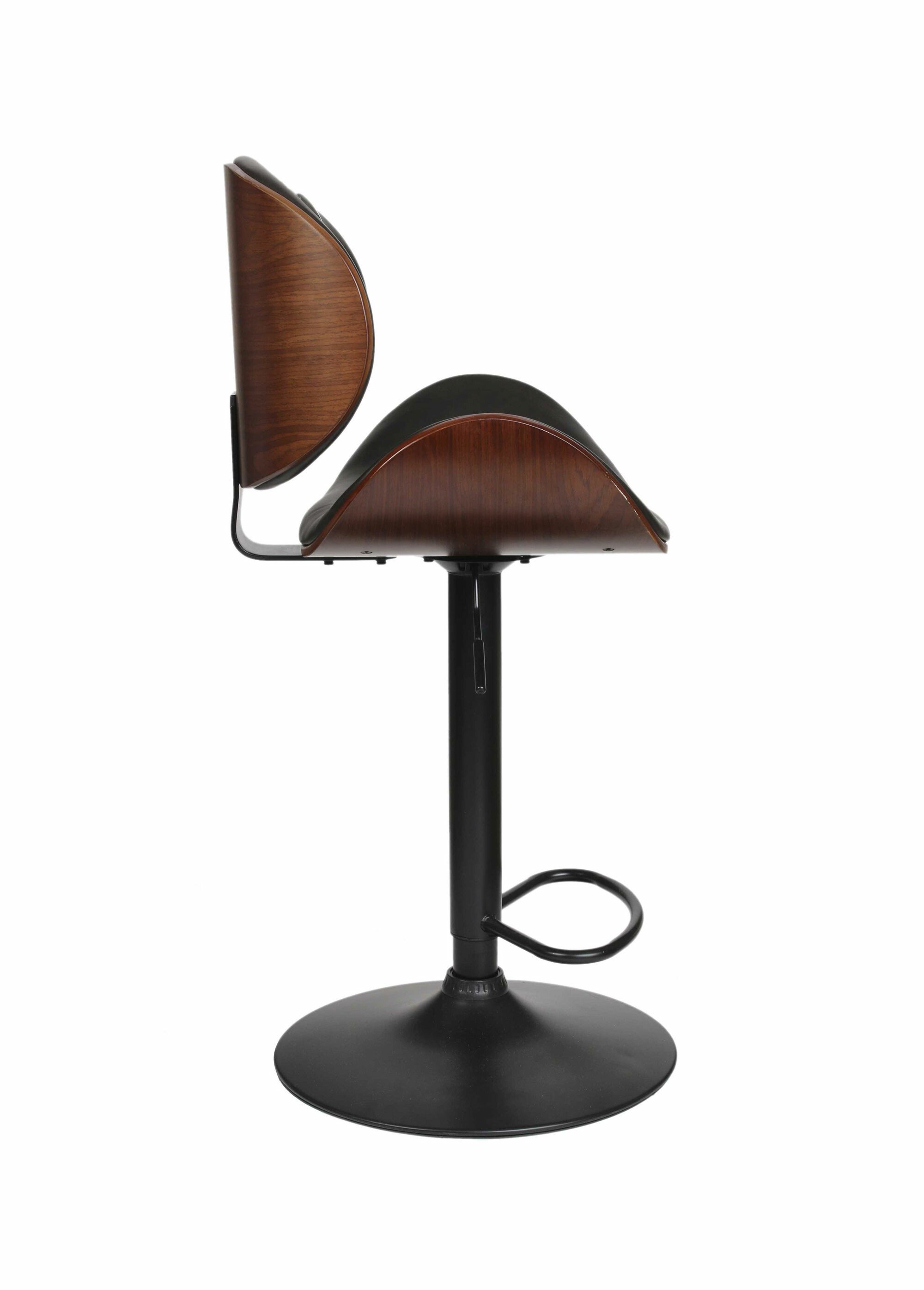 Chaise de bar simili cuir et bois NOIR CMP-HD6602 DE2