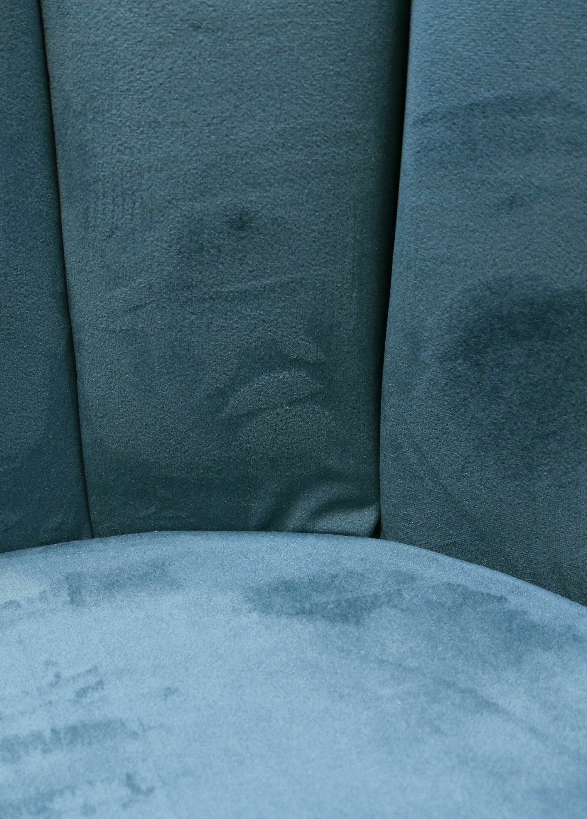 Chaise velours dossier capitonné 1G BLEU CMP-HD6516 DE2