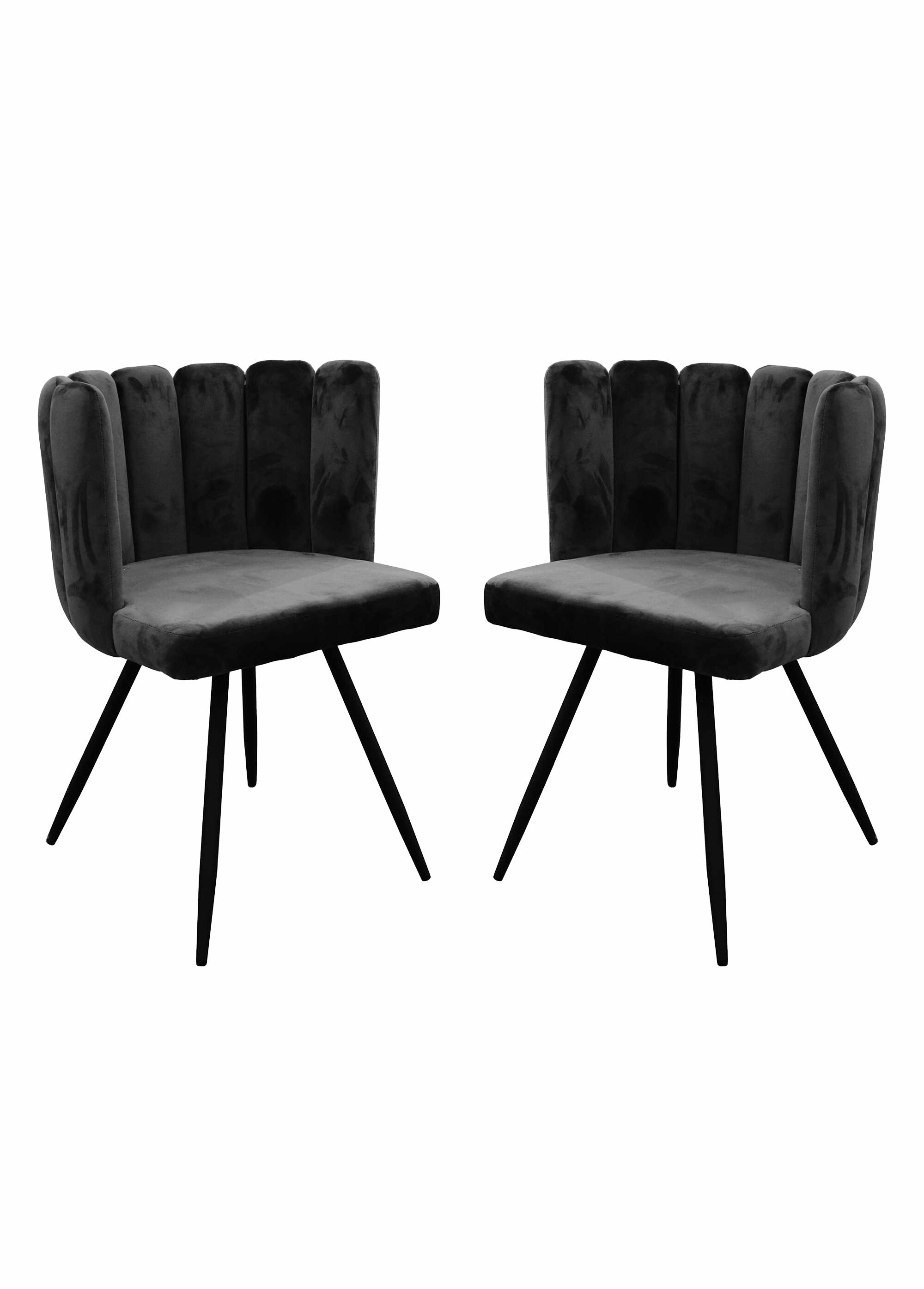 Chaise velours dossier capitonné 1G