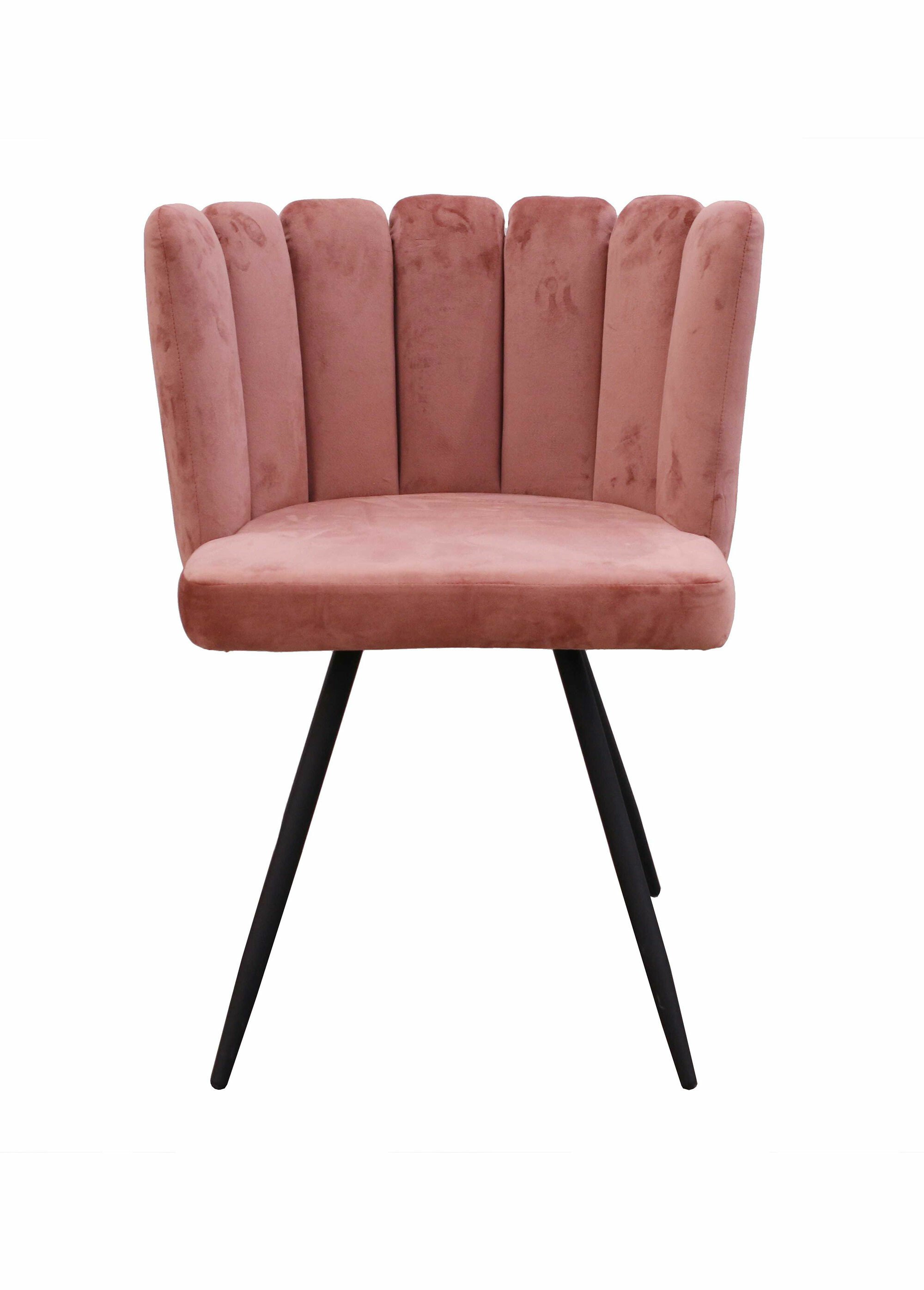 Chaise velours dossier capitonné 1G ROSE CMP-HD6516 DE1