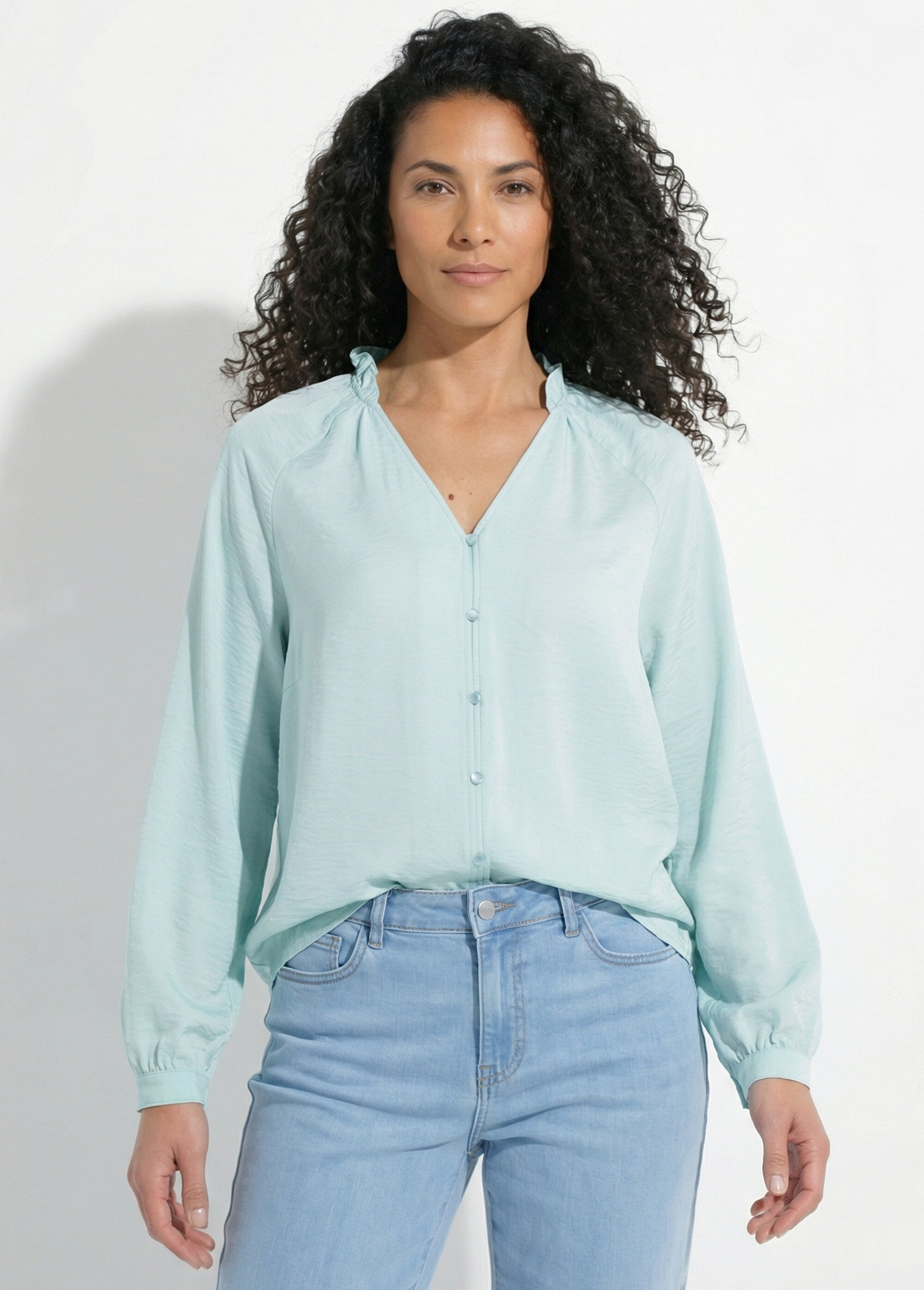 Chemisier raglan ample col V boutonné Femme OPALINE CLAREL MV1