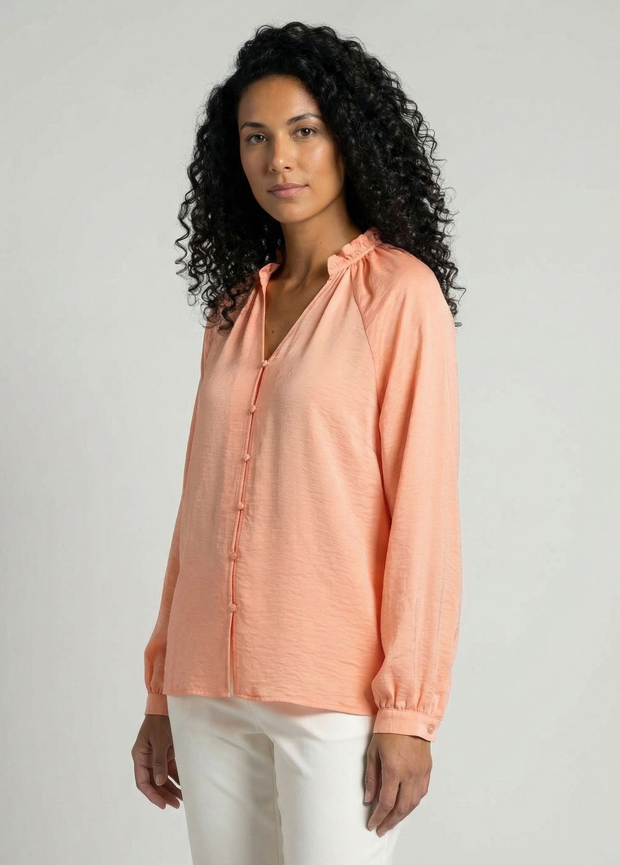 Chemisier raglan ample col V boutonné Femme Orange CLAREL FA1