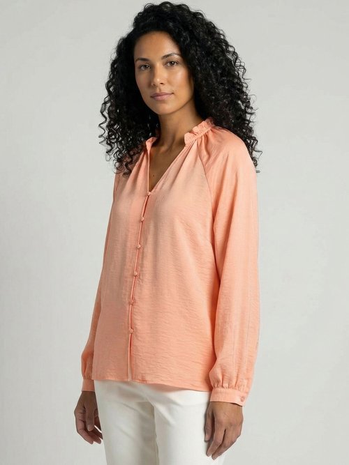 Chemisier raglan ample col V boutonné Femme Orange CLAREL FA1