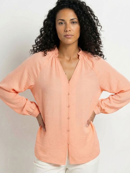 Chemisier raglan ample col V boutonné Femme Orange CLAREL MV1